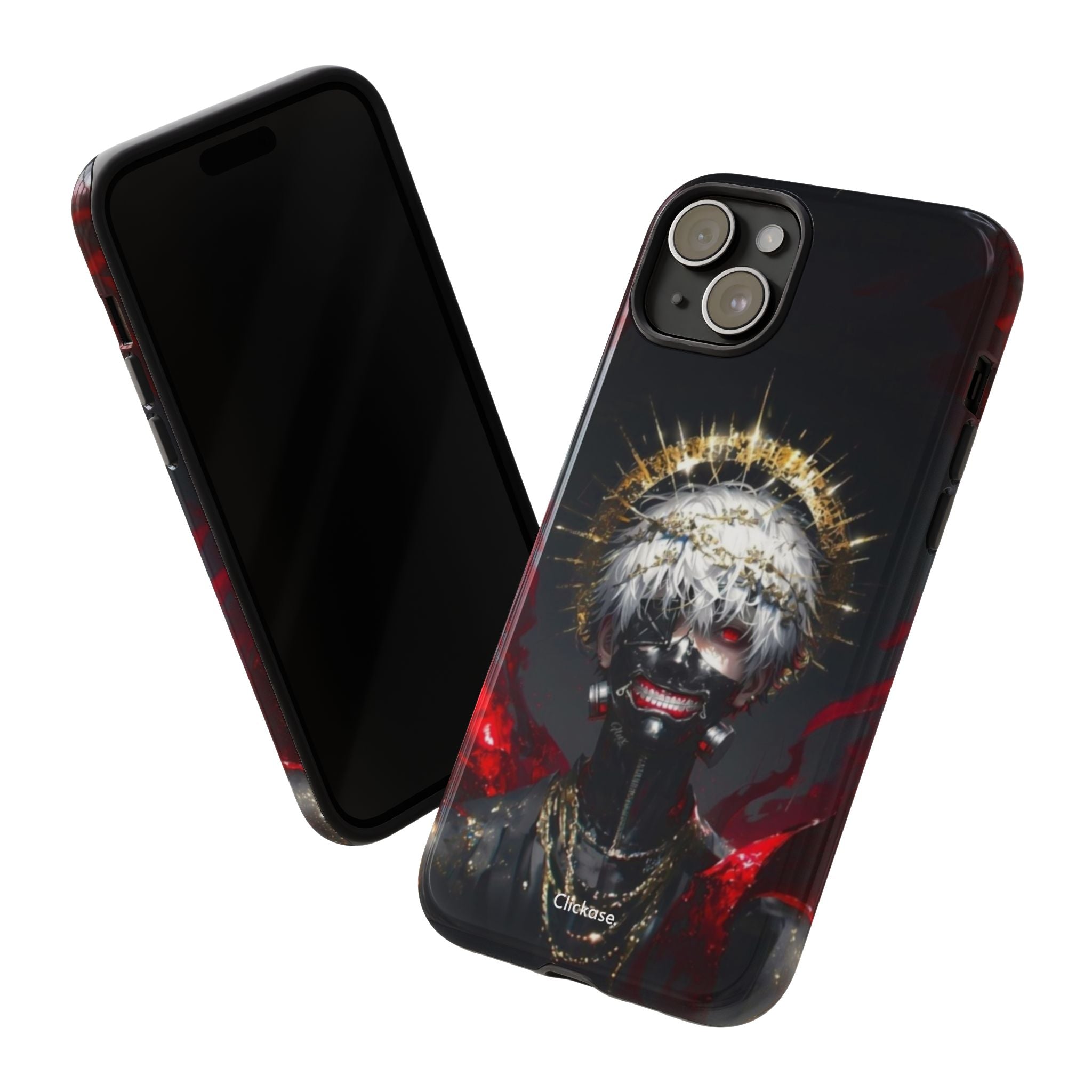 Ken Kaneki anime phone case with 3D wrap, durable shock-absorbent design and vibrant colors