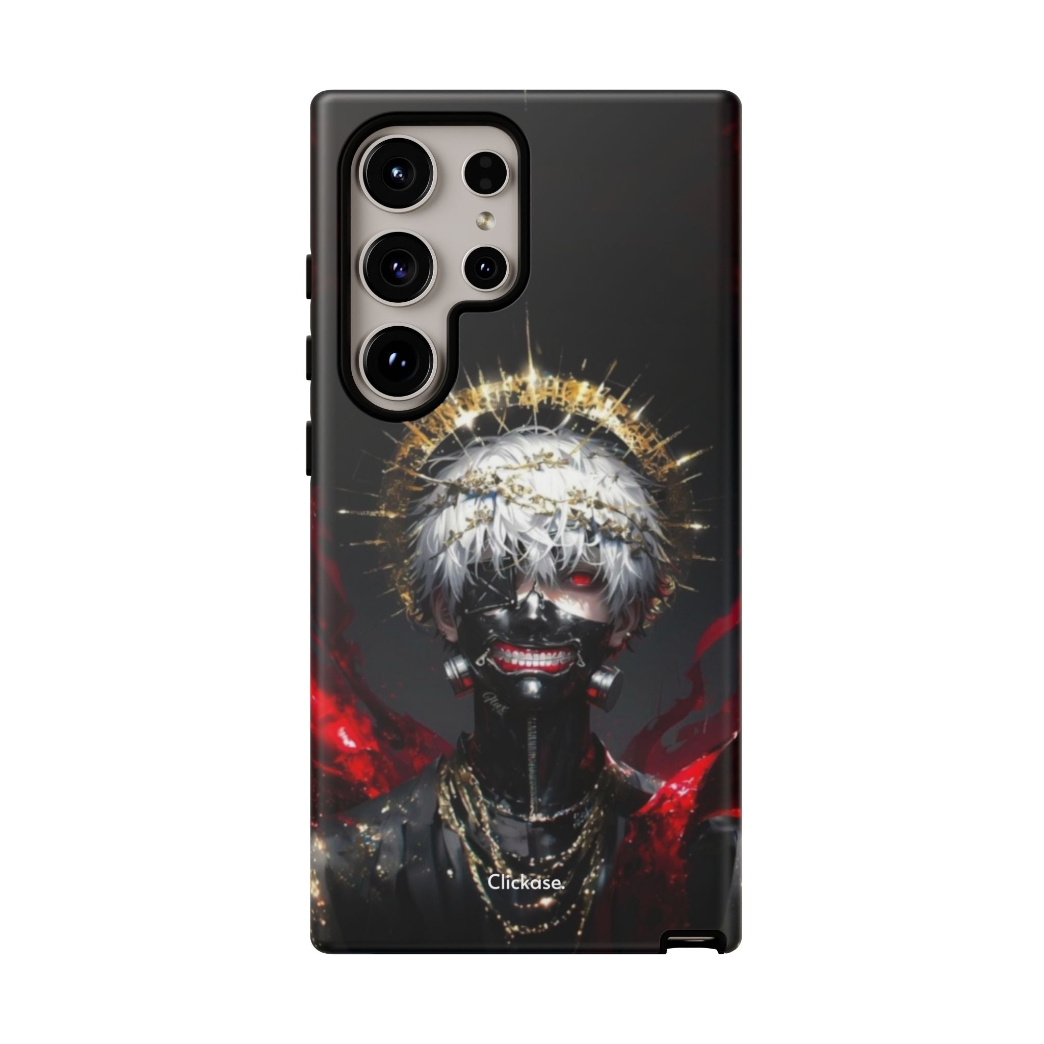Ken Kaneki anime phone case with 3D wrap and shock-absorbing silicone liner for protection and style