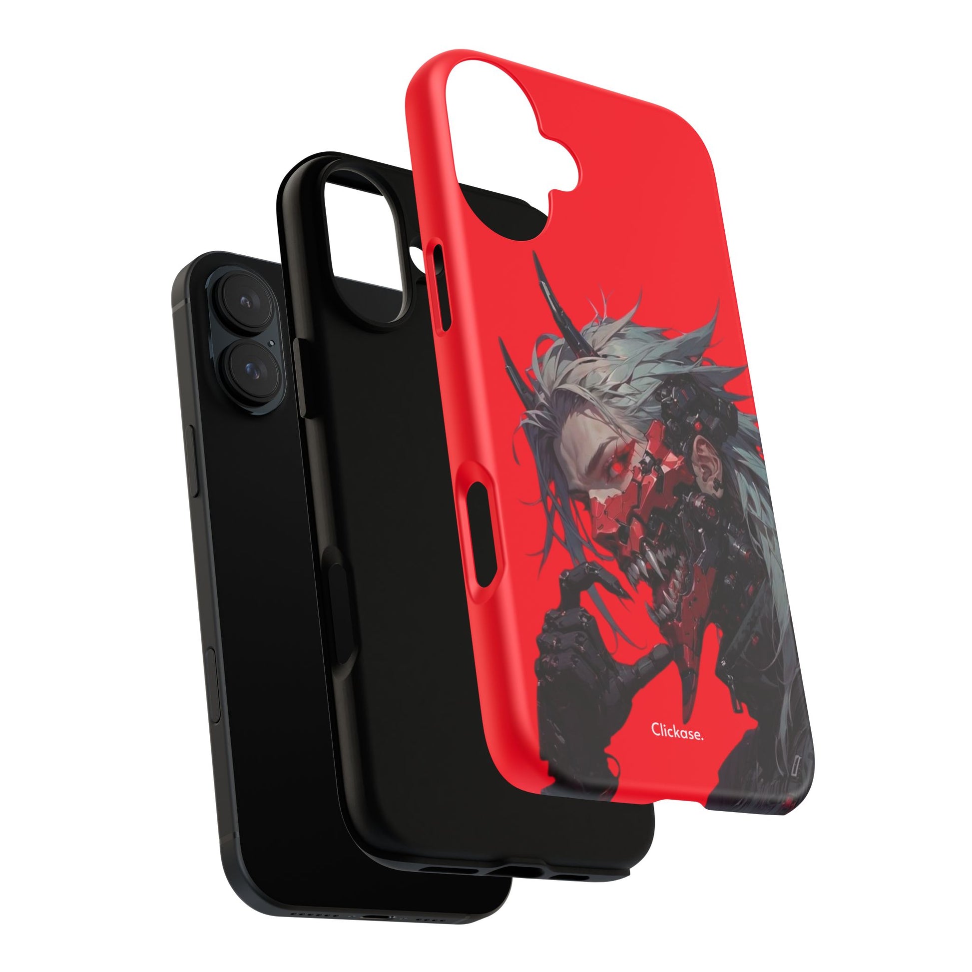 Demon Core Awakening – Futuristic Oni Cyborg Tough Phone Case by