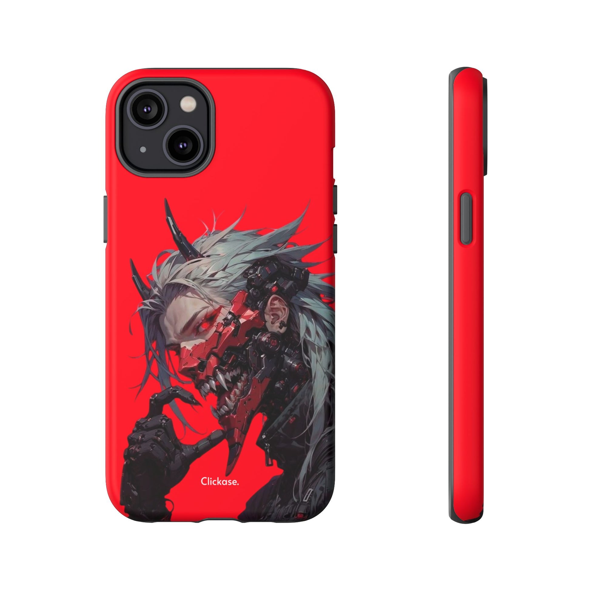 Demon Core Awakening – Futuristic Oni Cyborg Tough Phone Case by