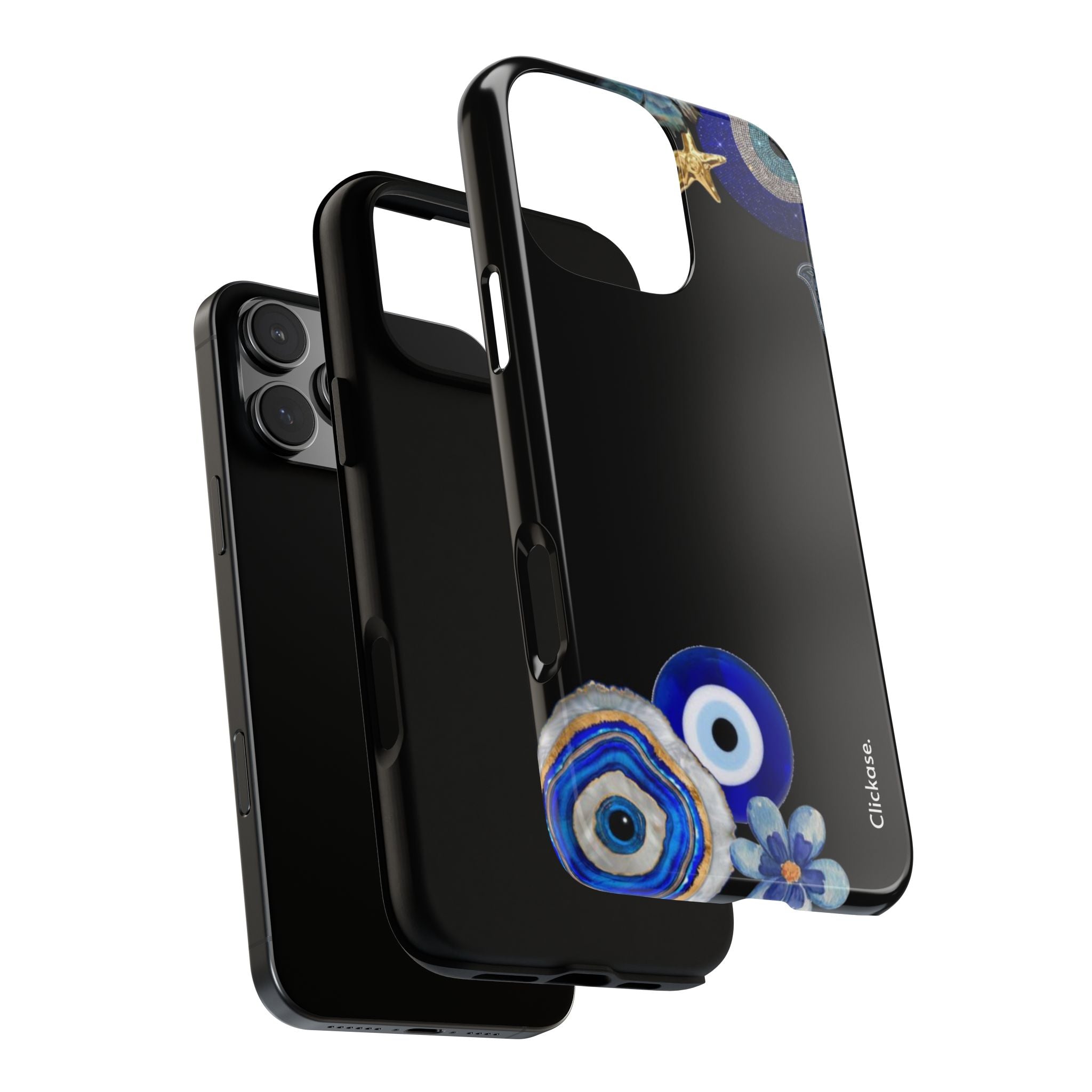 Evil Eye Protection – Blue Hamsa Charm Tough Phone Case by