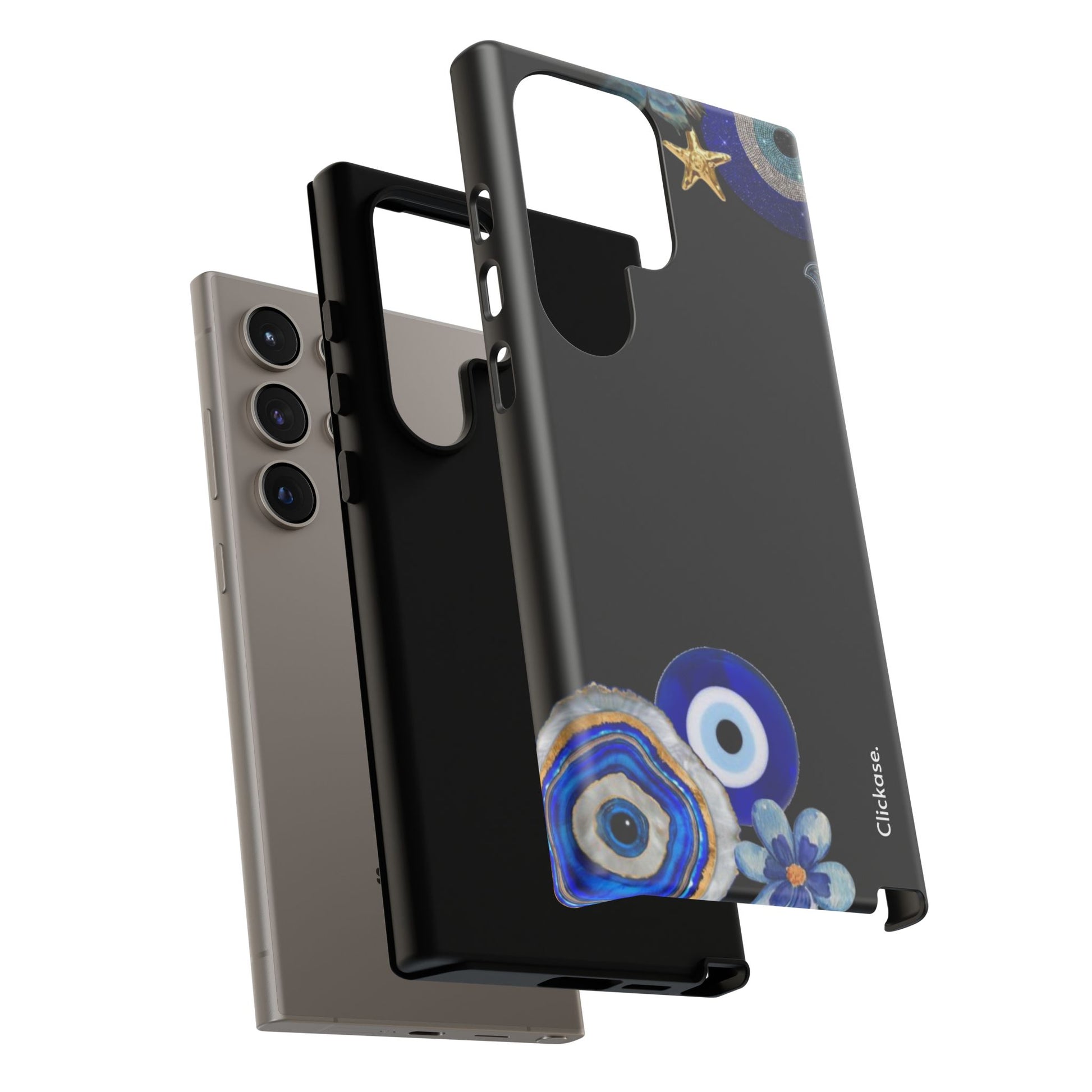 Evil Eye Protection – Blue Hamsa Charm Tough Phone Case by