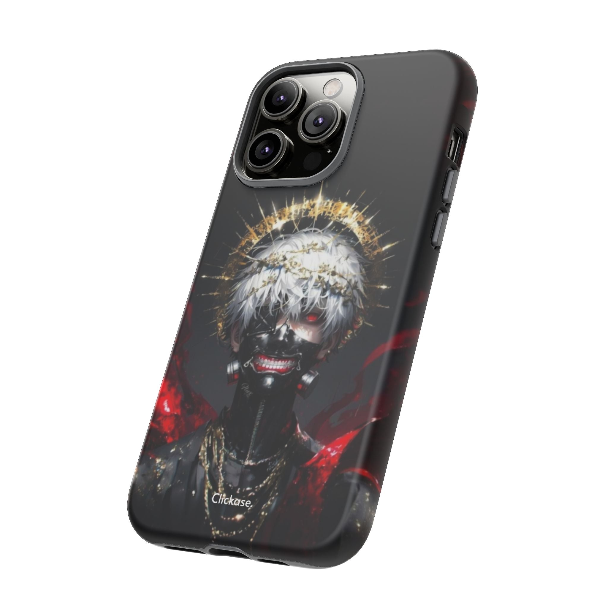 Ken Kaneki anime phone case with 3D wrap, durable protective design, and vibrant full-color graphics