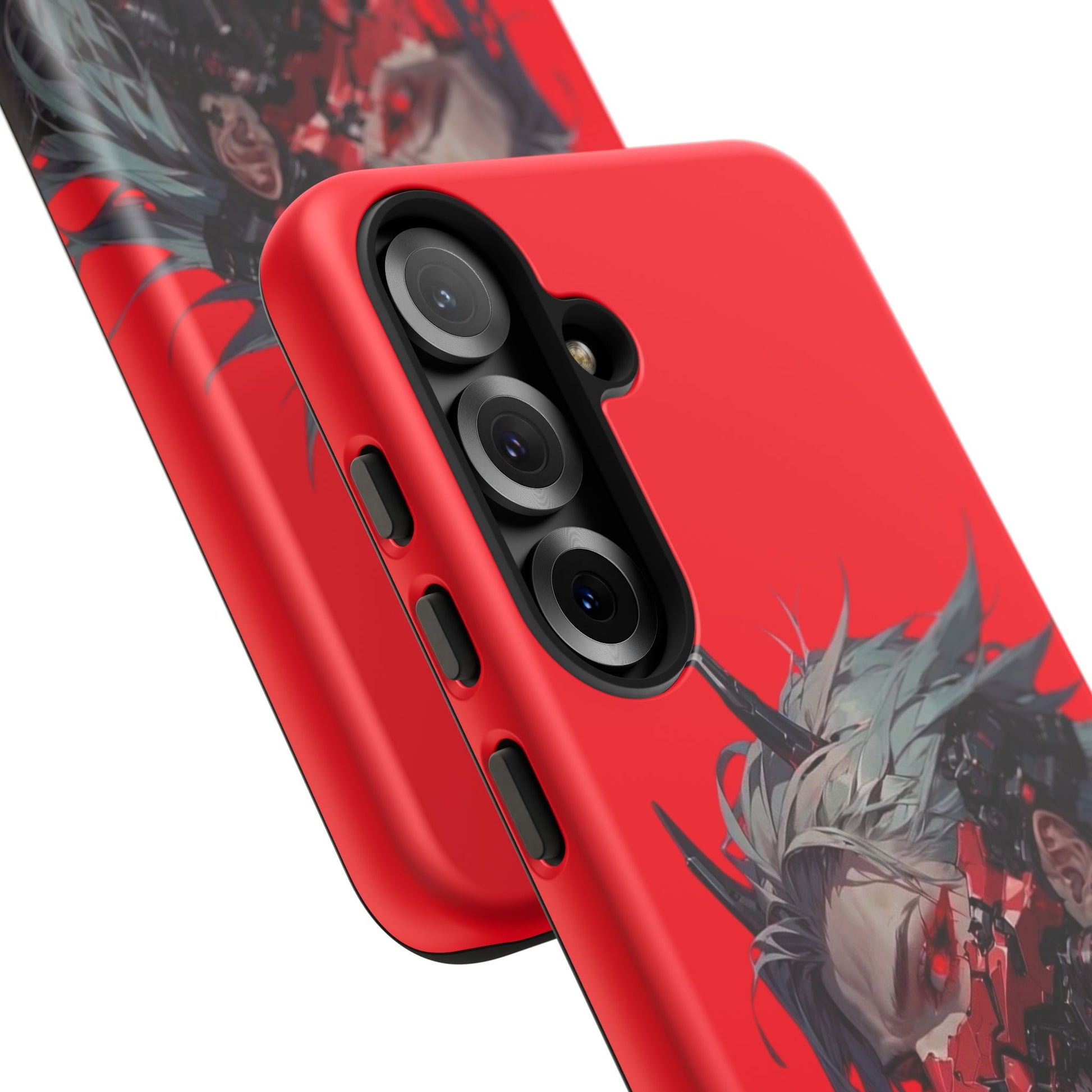 Demon Core Awakening – Futuristic Oni Cyborg Tough Phone Case by