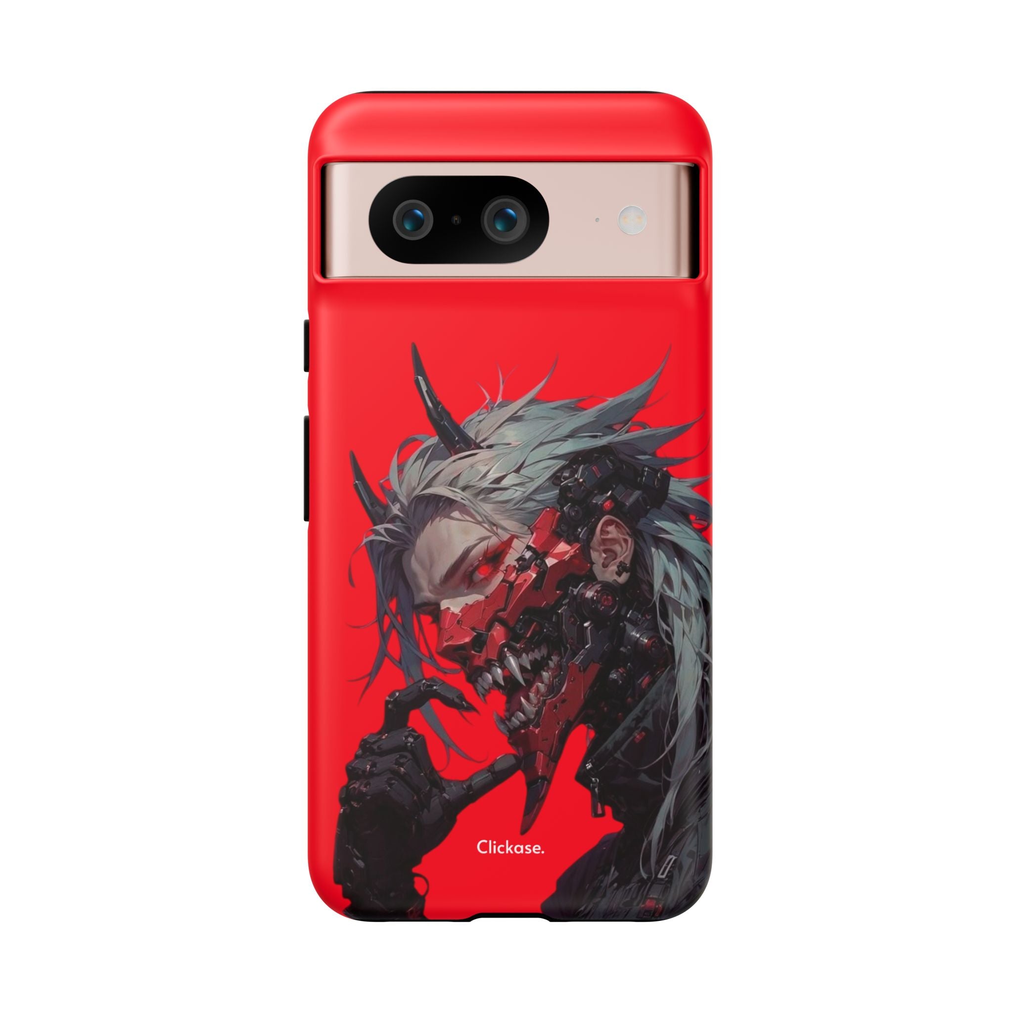 Demon Core Awakening – Futuristic Oni Cyborg Tough Phone Case by
