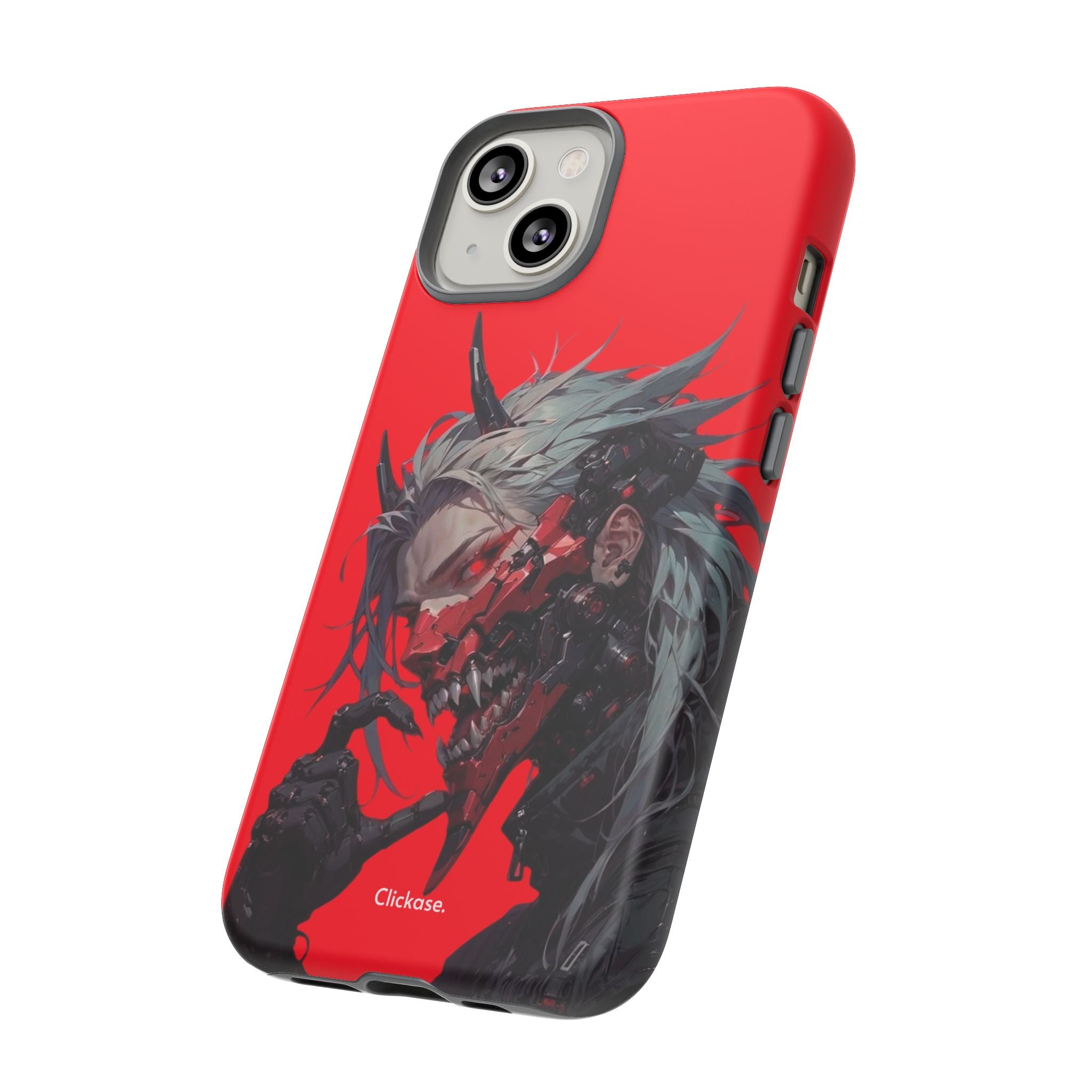 Demon Core Awakening – Futuristic Oni Cyborg Tough Phone Case by