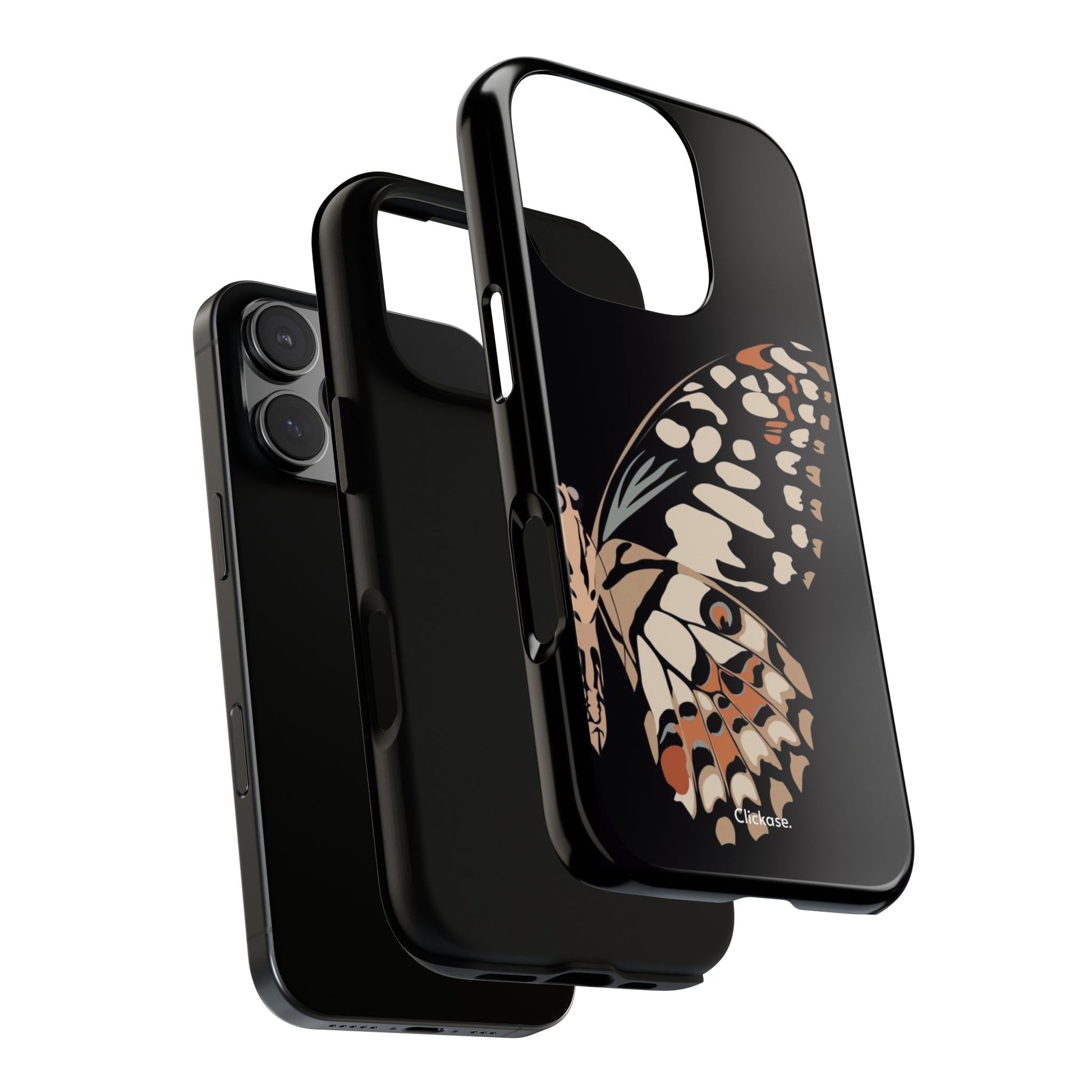 Butterfly Black Tough Phone Case by