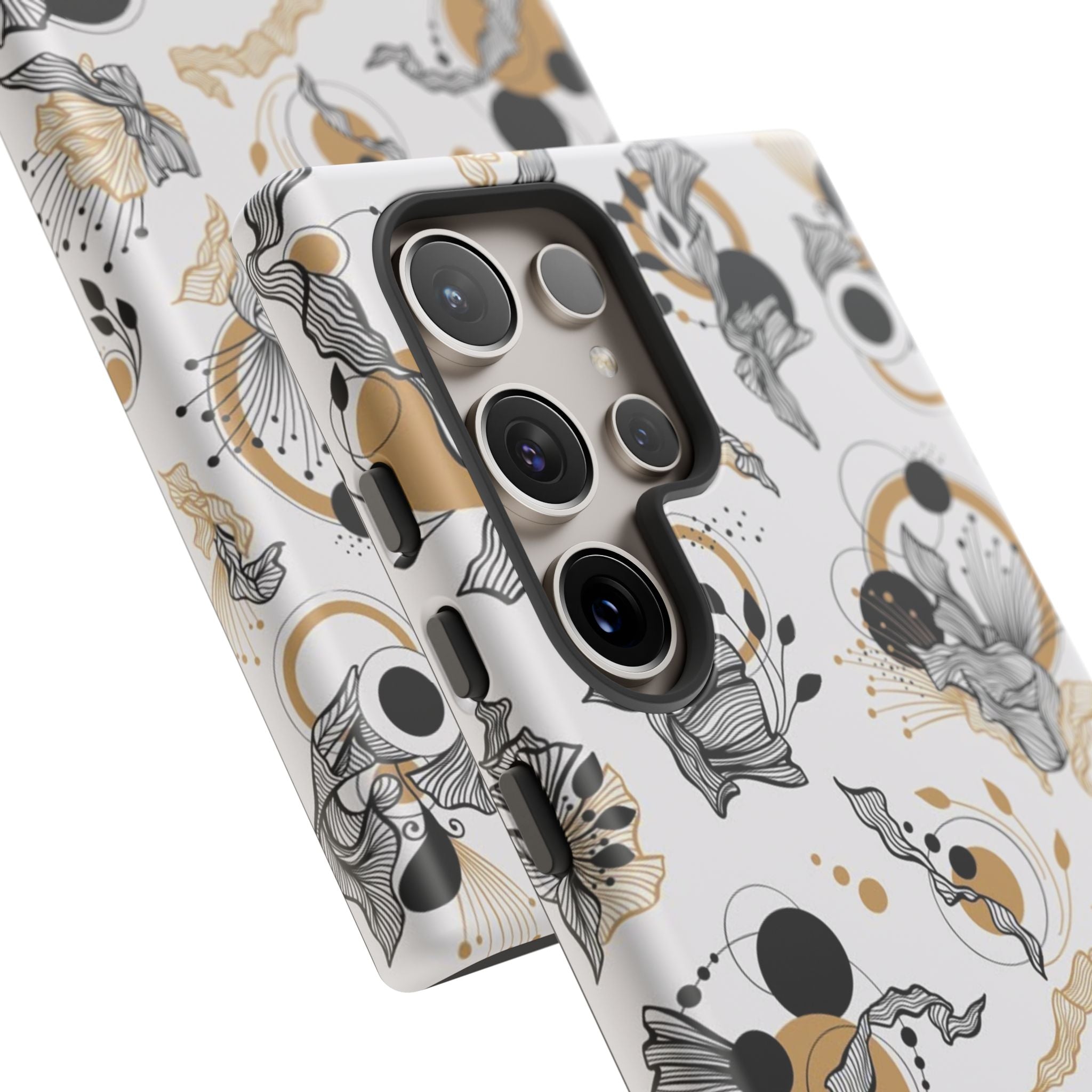 Abstract Floral Design Tough Phone Cases by