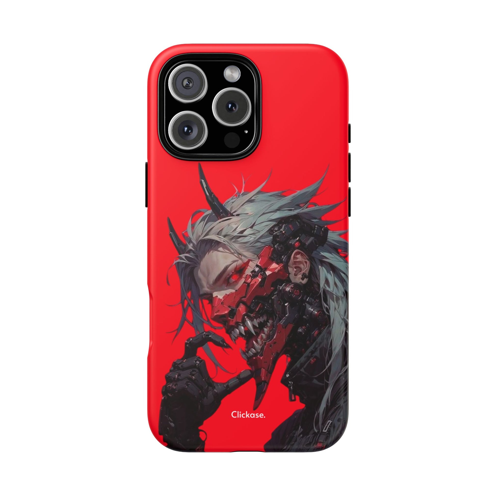 Demon Core Awakening – Futuristic Oni Cyborg Tough Phone Case by