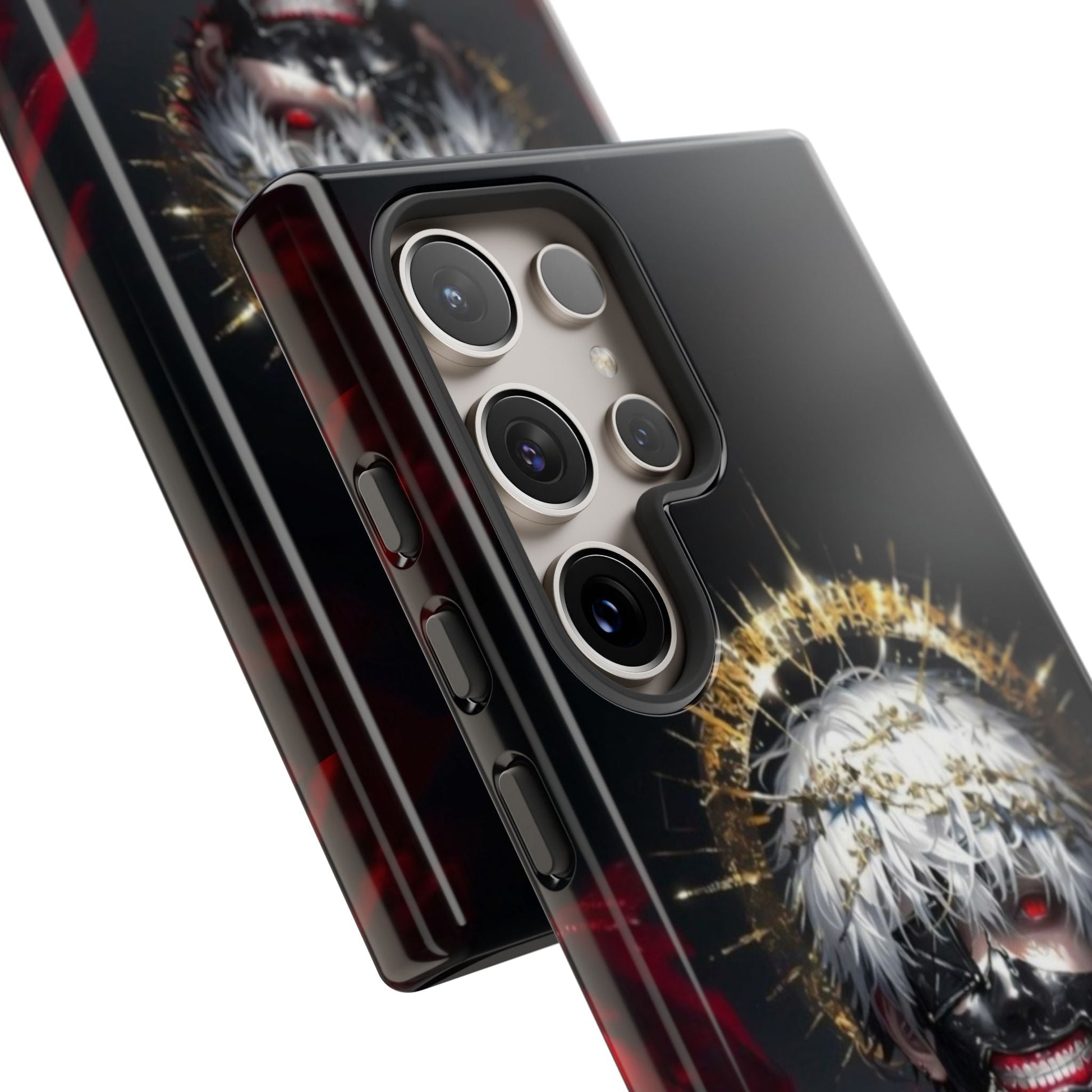 Ken Kaneki anime touch phone case with 3D wrap and shock-absorbing silicone liner