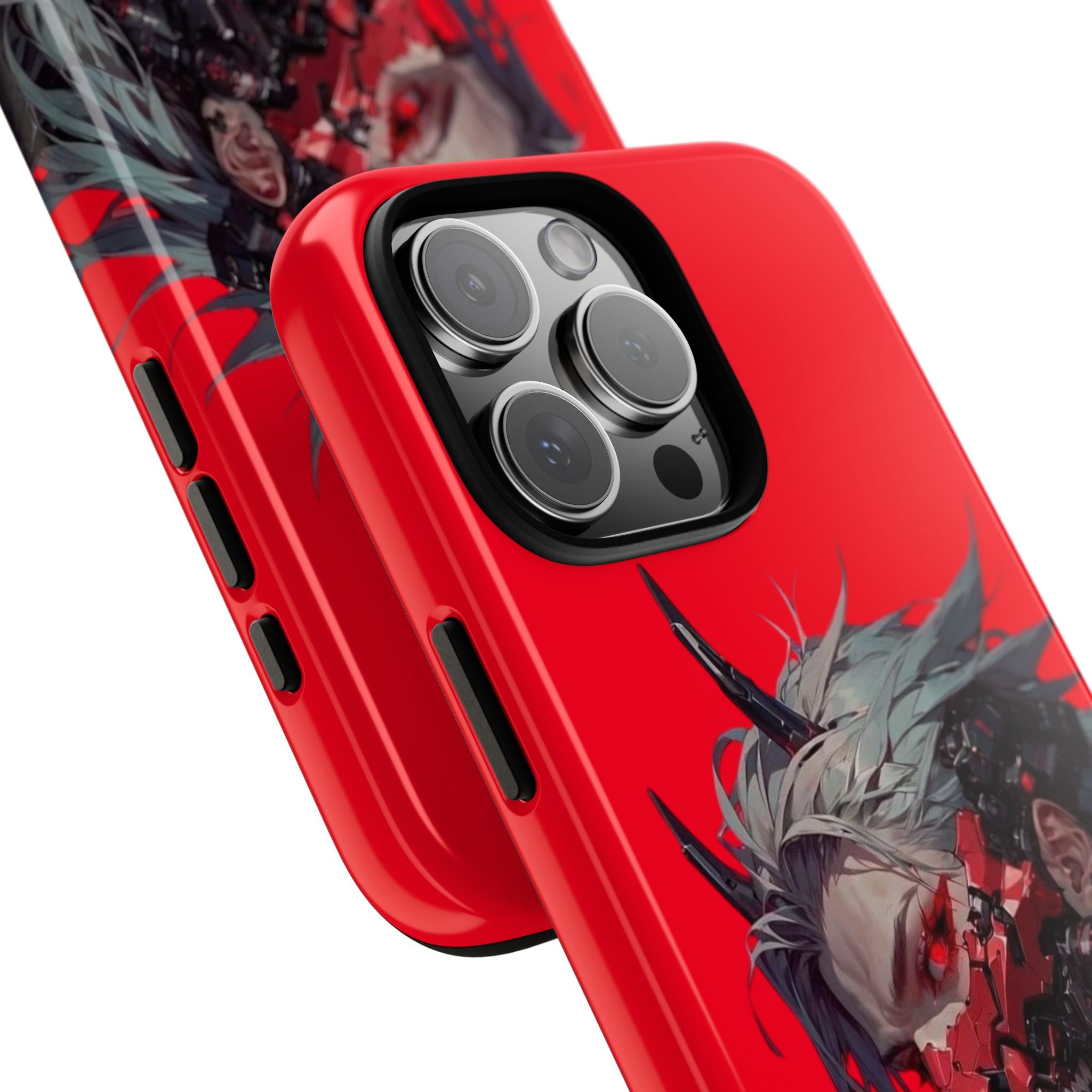 Demon Core Awakening – Futuristic Oni Cyborg Tough Phone Case by