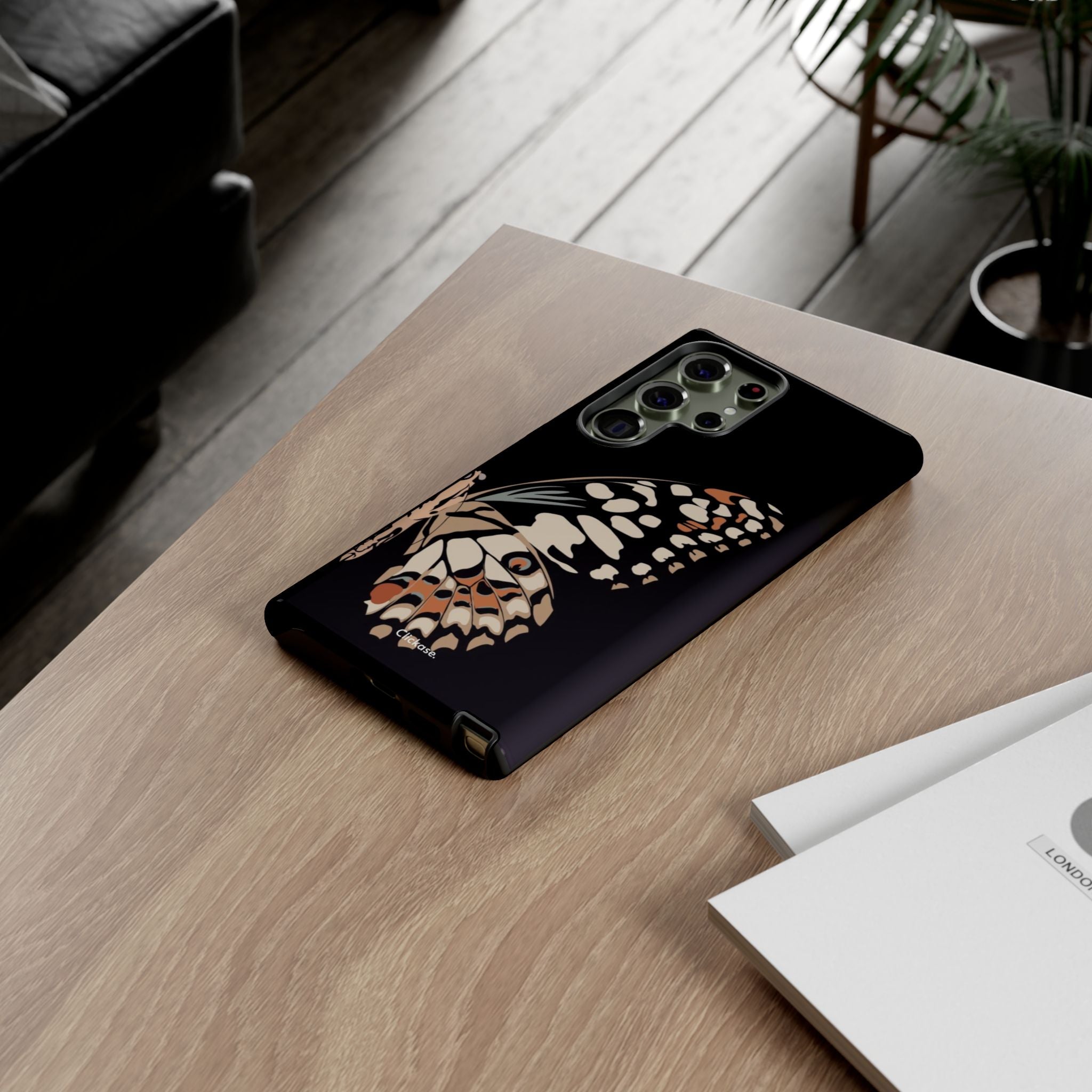 Butterfly Black Tough Phone Case by