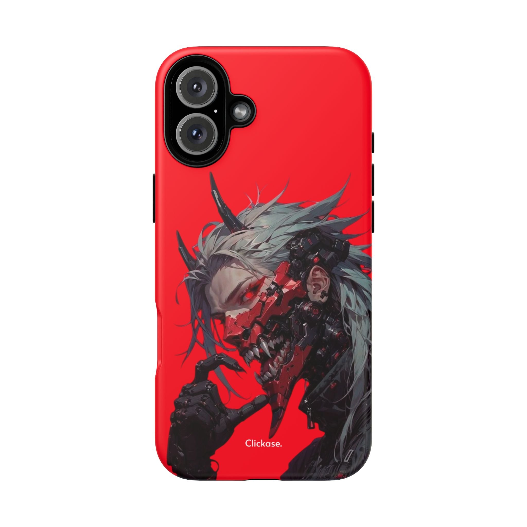 Demon Core Awakening – Futuristic Oni Cyborg Tough Phone Case by