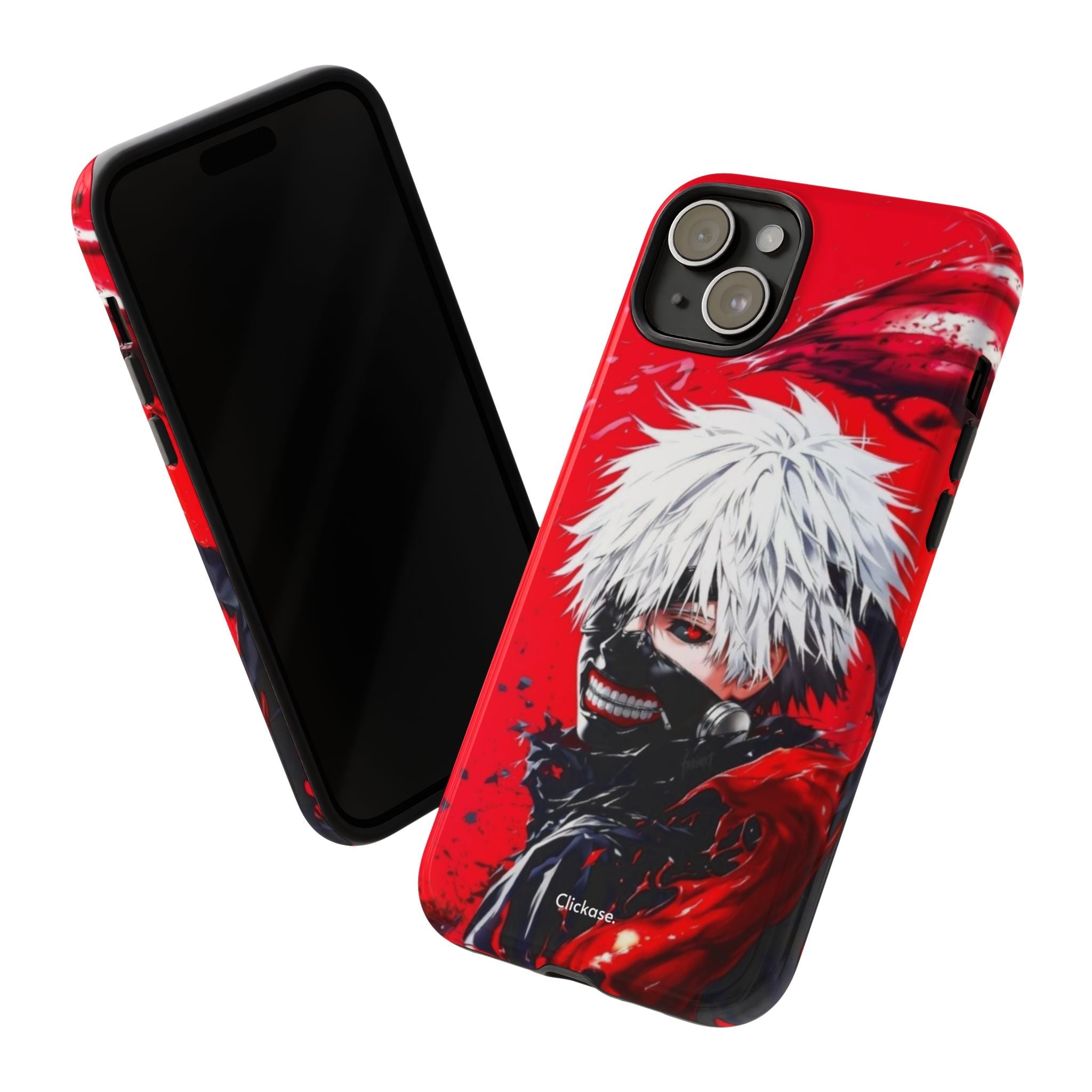 Ken Kaneki anime tough phone case with vibrant full-color design and durable shock-resistant protection