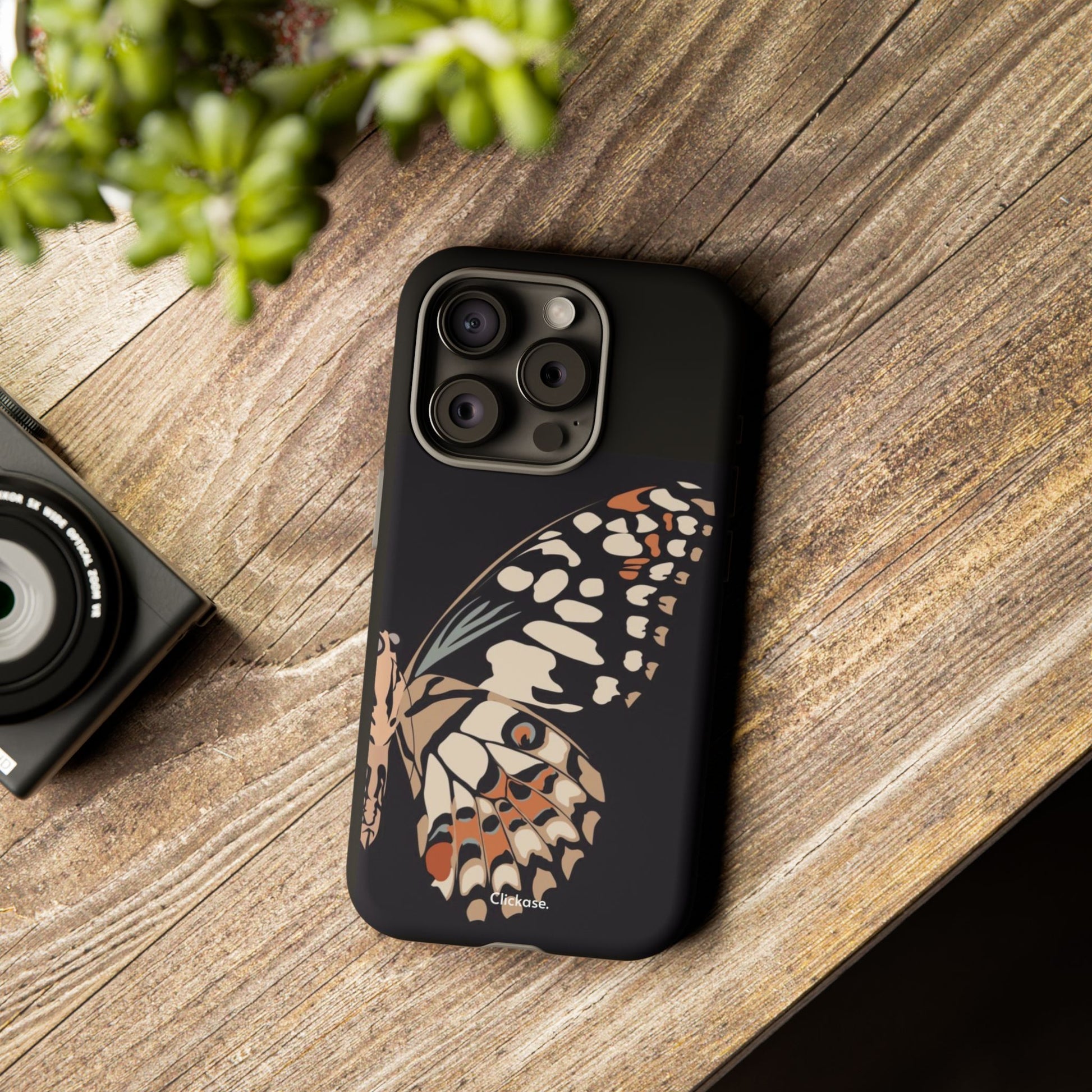 Butterfly Black Tough Phone Case by