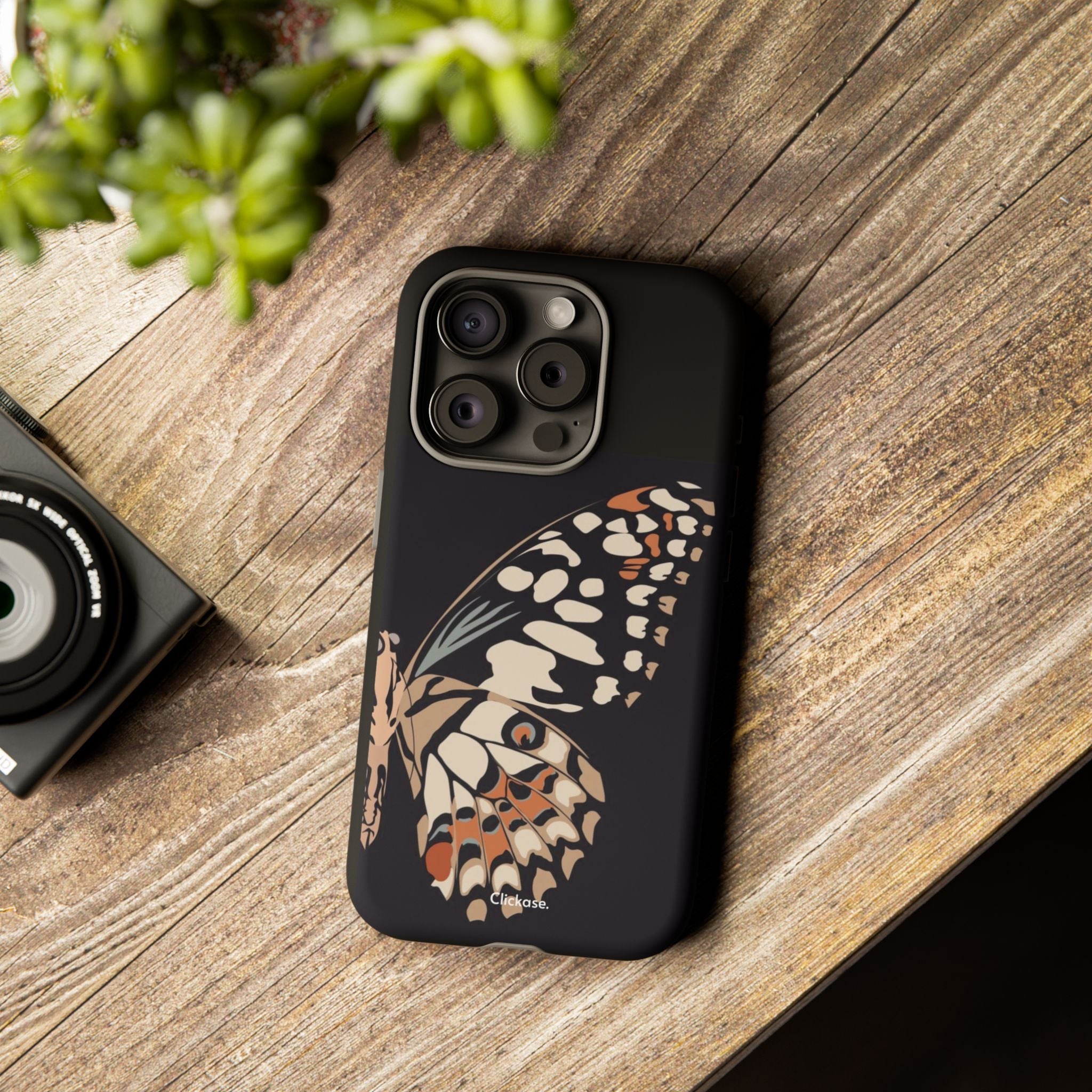 Butterfly Black Tough Phone Case by
