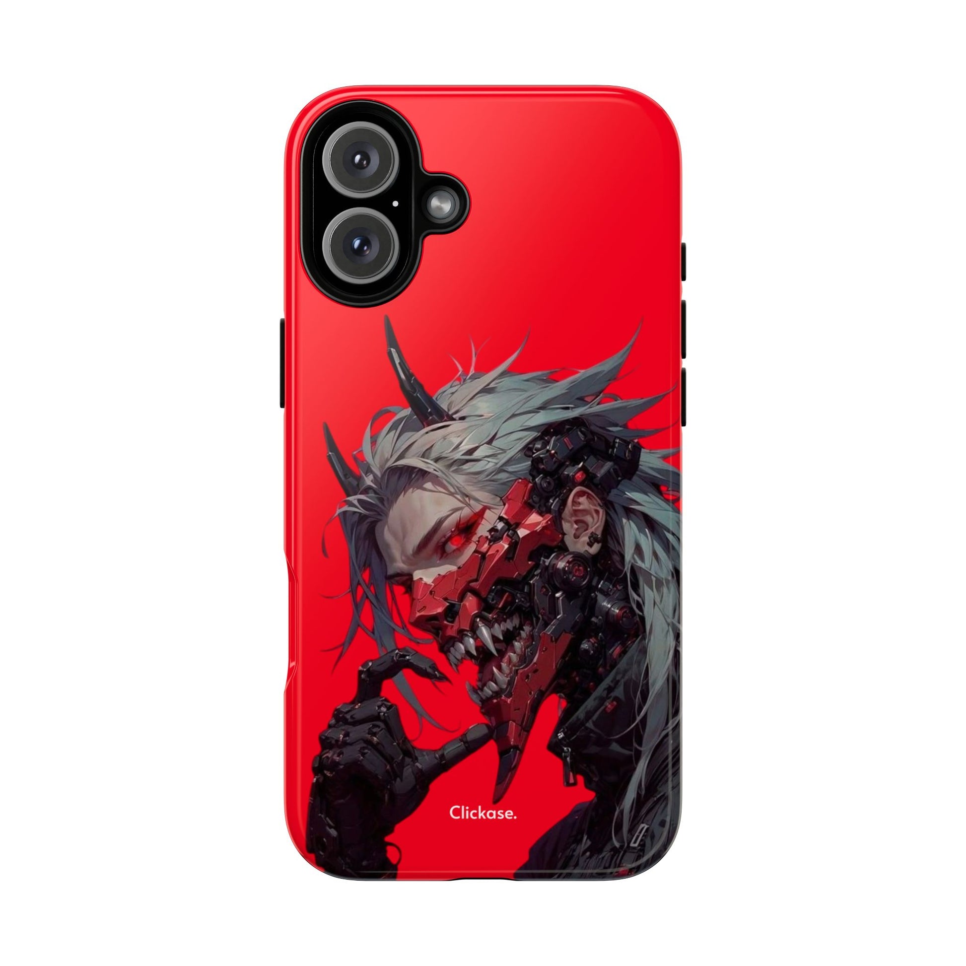 Demon Core Awakening – Futuristic Oni Cyborg Tough Phone Case by