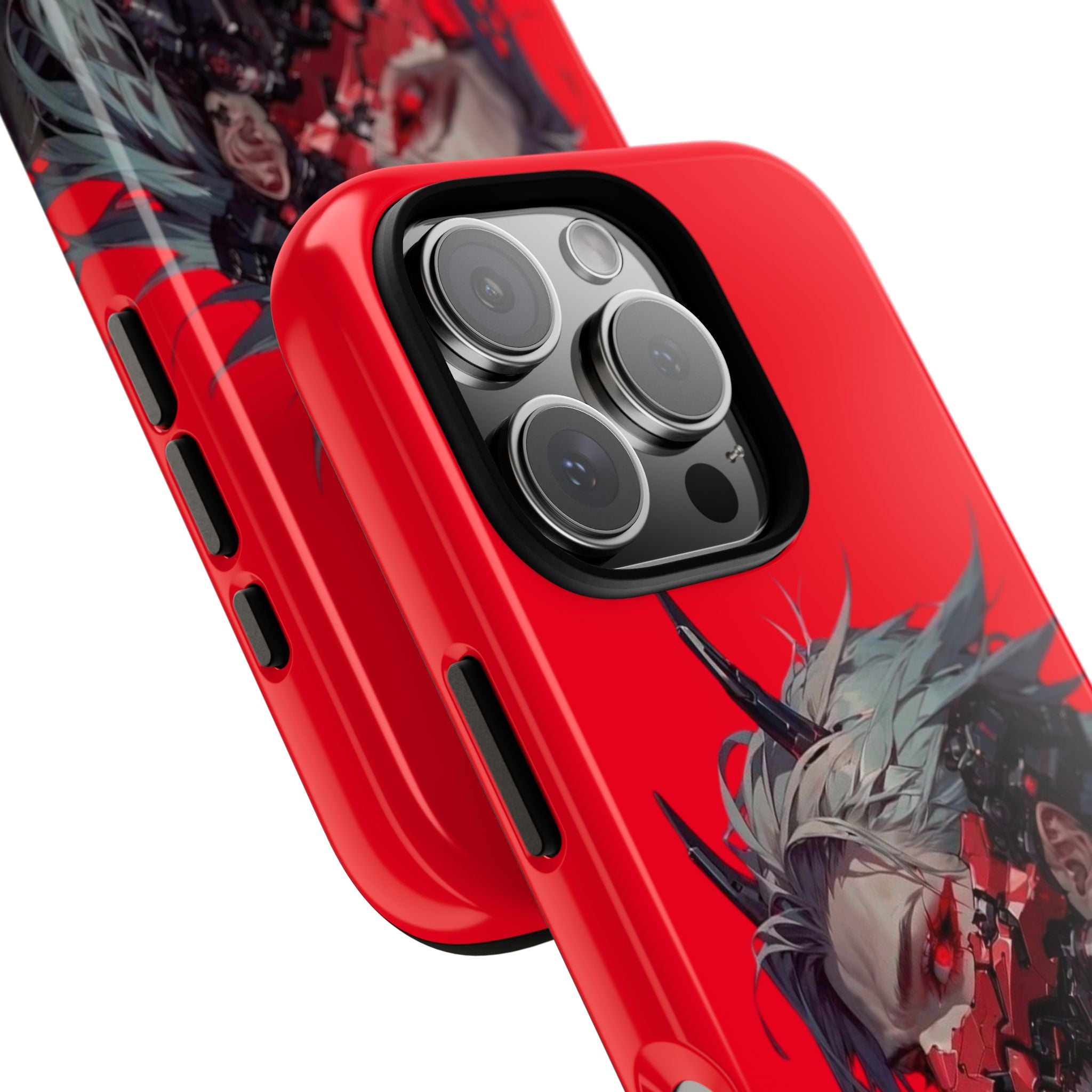 Demon Core Awakening – Futuristic Oni Cyborg Tough Phone Case by