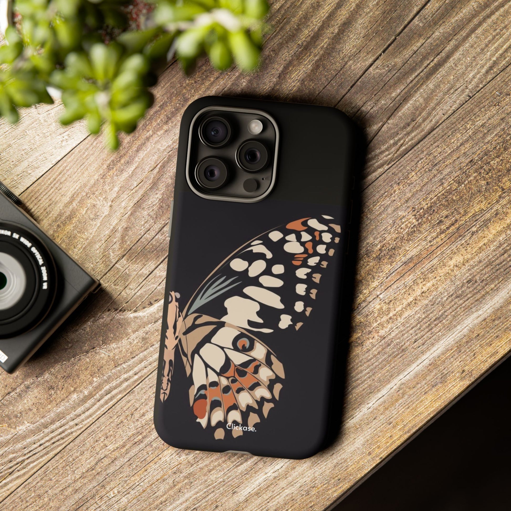 Butterfly Black Tough Phone Case by