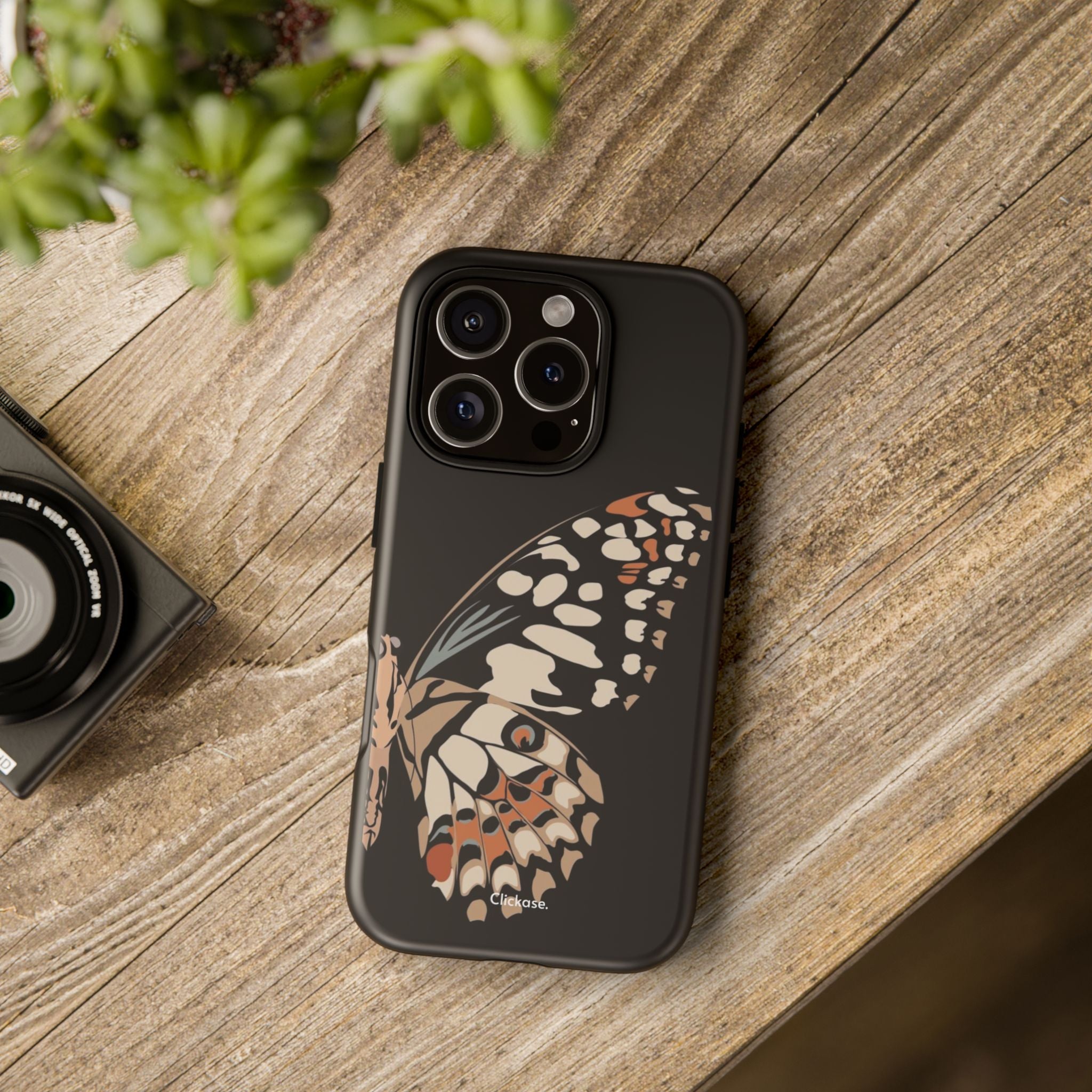 Butterfly Black Tough Phone Case by