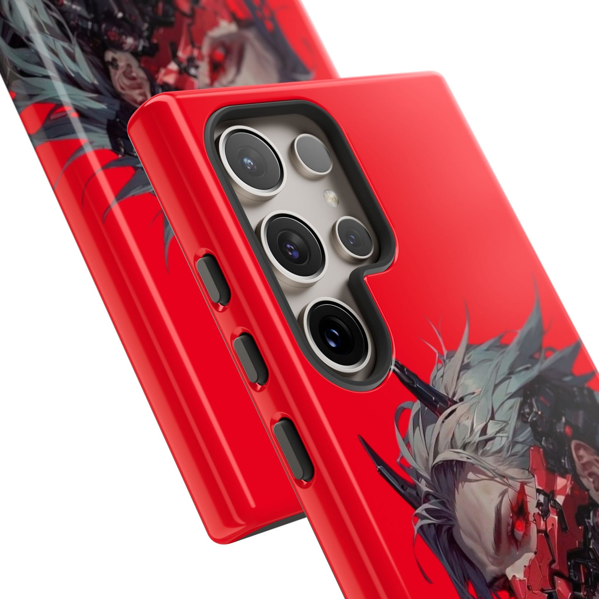 Demon Core Awakening – Futuristic Oni Cyborg Tough Phone Case by