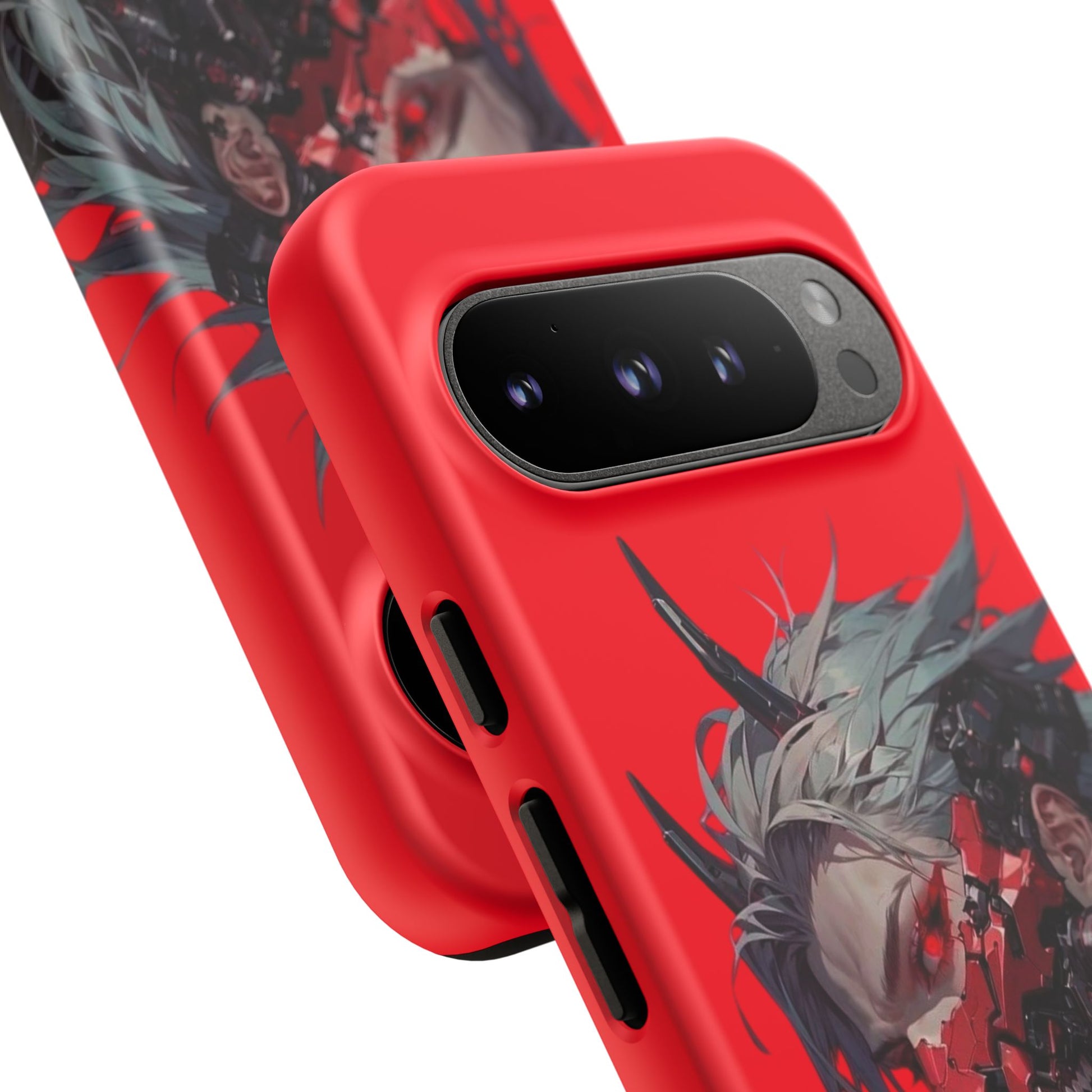 Demon Core Awakening – Futuristic Oni Cyborg Tough Phone Case by