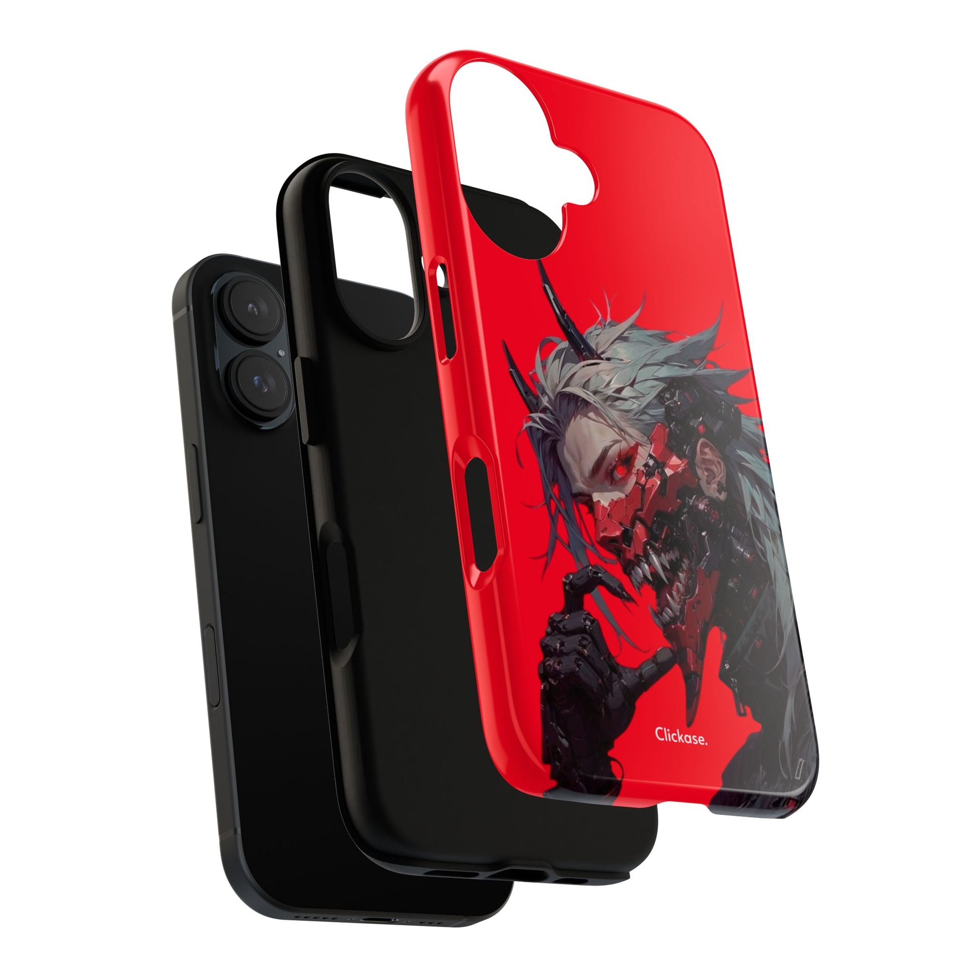 Demon Core Awakening – Futuristic Oni Cyborg Tough Phone Case by