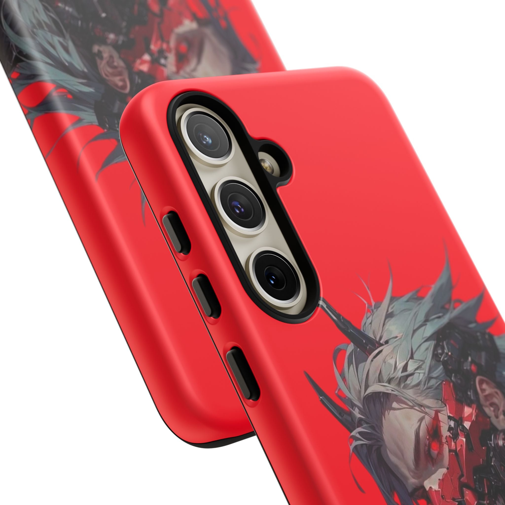 Demon Core Awakening – Futuristic Oni Cyborg Tough Phone Case by