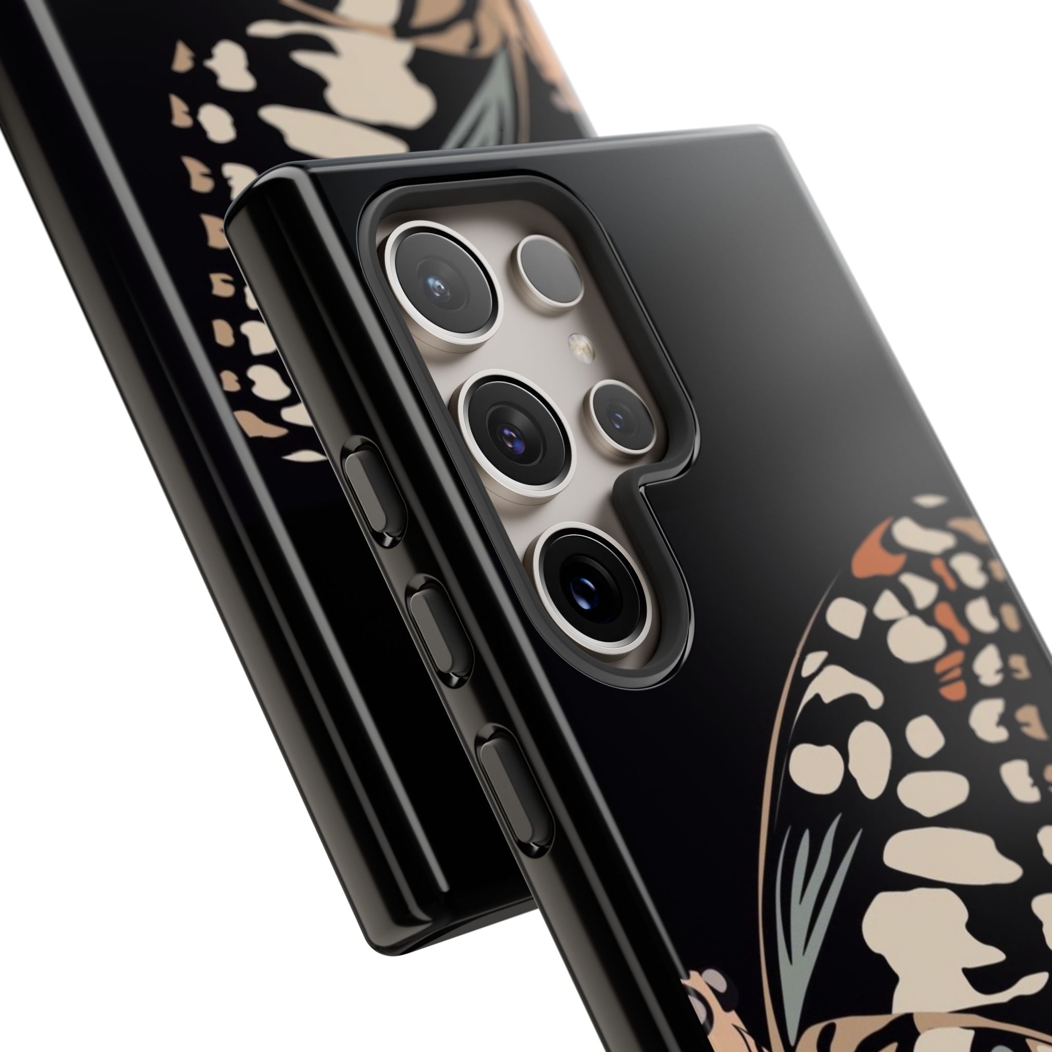 Butterfly Black Tough Phone Case by