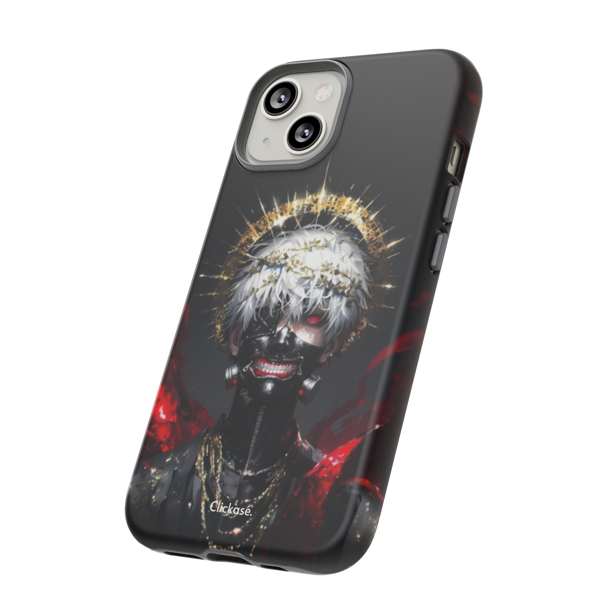 Ken Kaneki anime phone case with bold graphic design and durable shock-absorbing protection