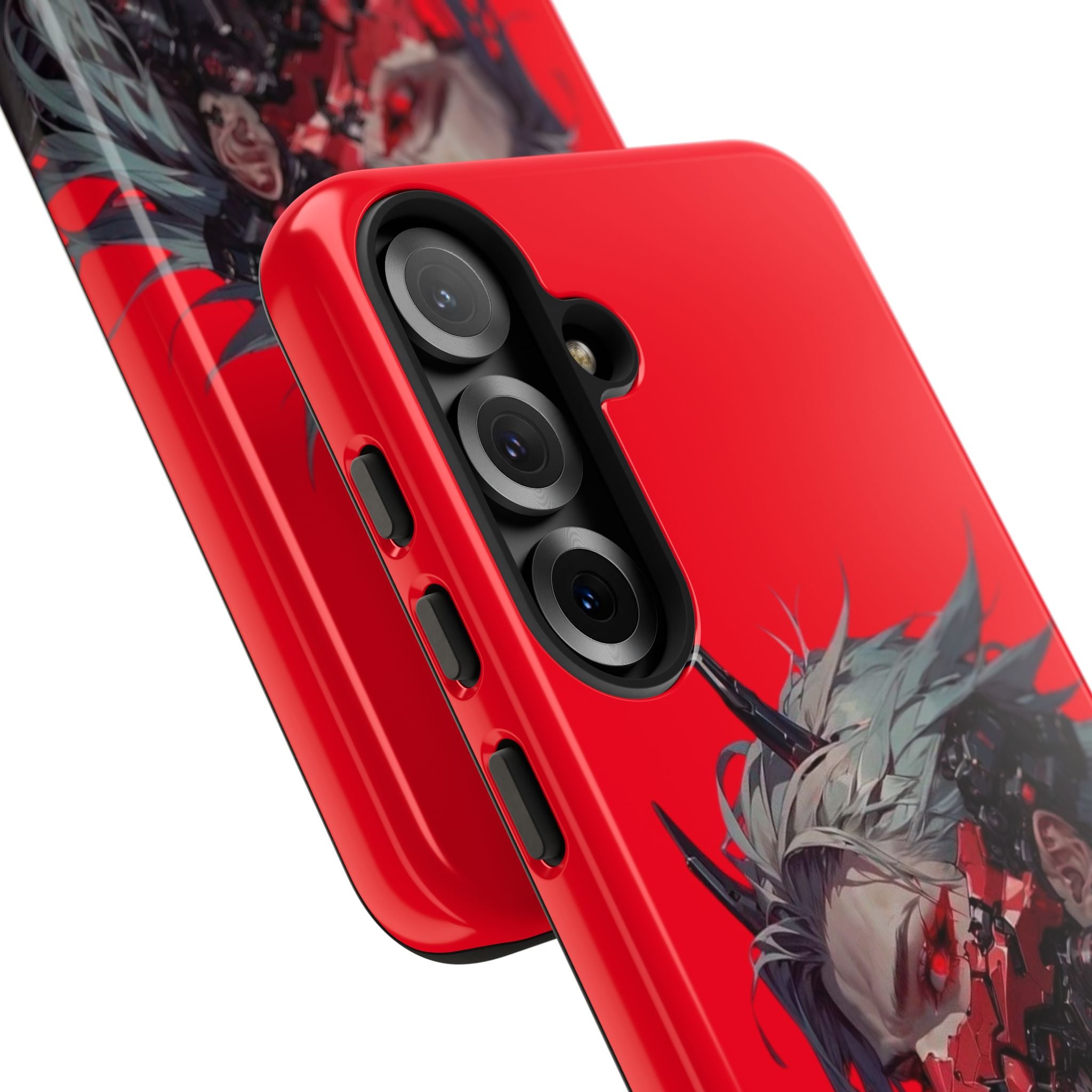 Demon Core Awakening – Futuristic Oni Cyborg Tough Phone Case by