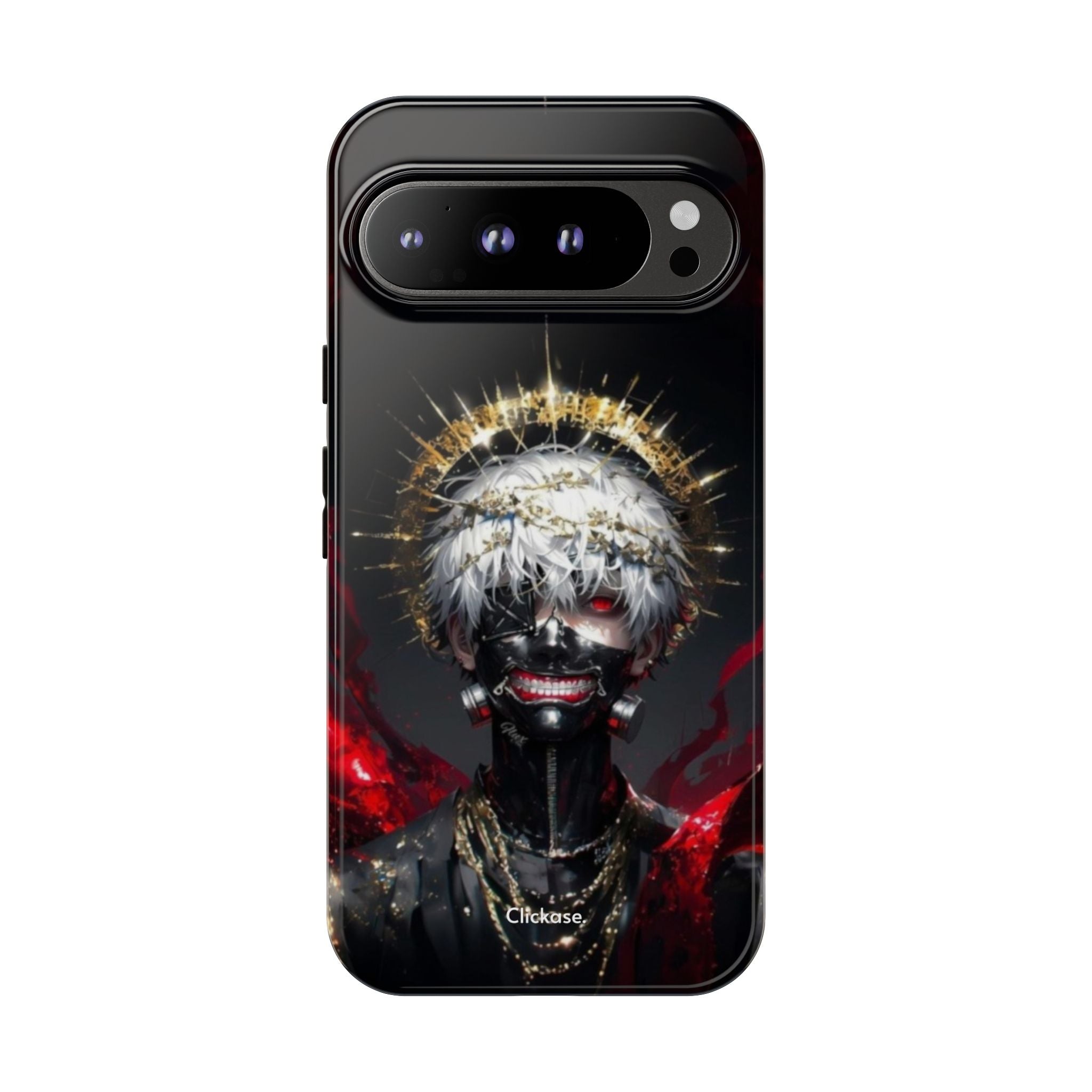 Ken Kaneki anime design phone case with 3D wrap and shock-absorbing silicone liner
