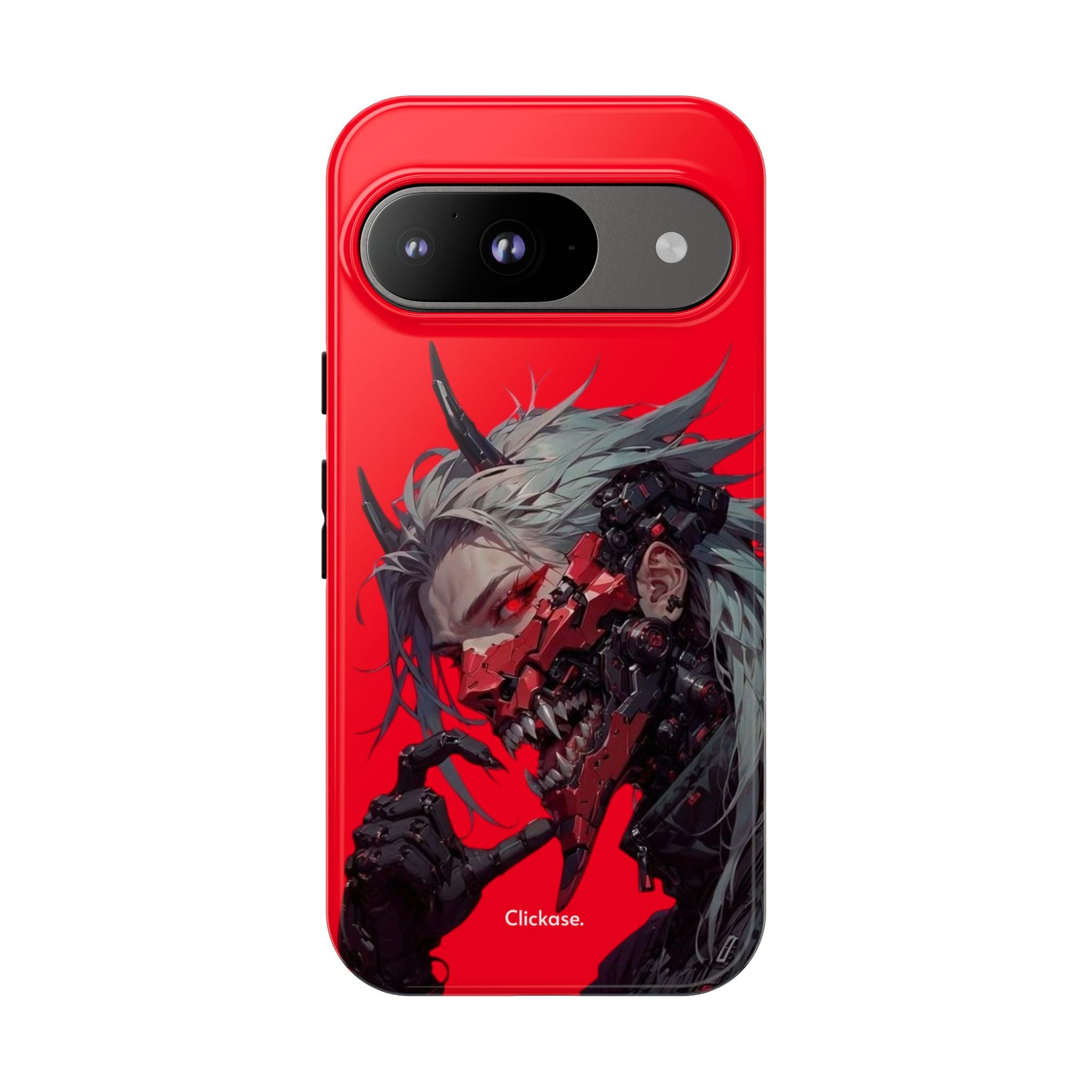 Demon Core Awakening – Futuristic Oni Cyborg Tough Phone Case by