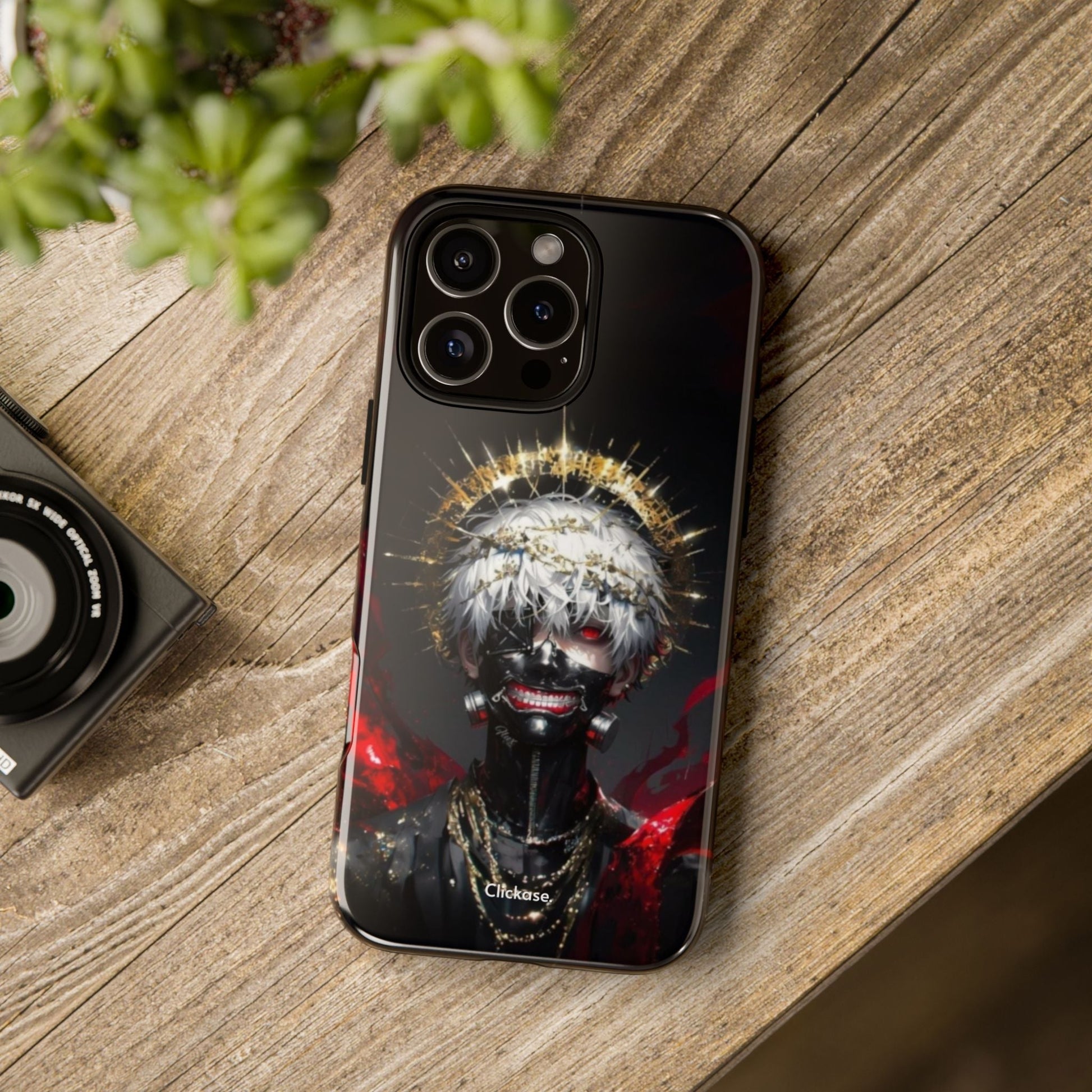 Ken Kaneki anime touch phone case with 3D wrap and shock-absorbing silicone liner