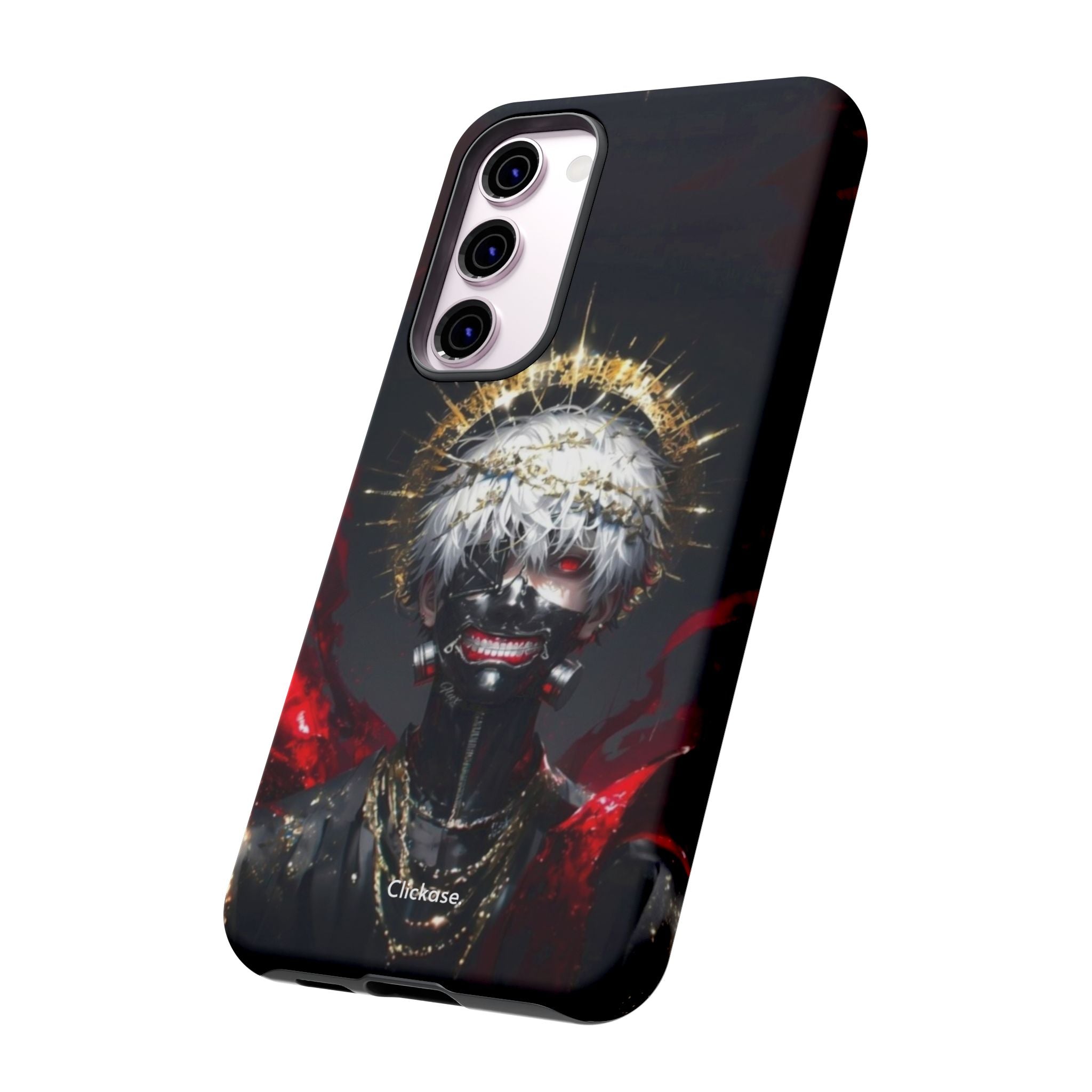 Ken Kaneki anime character phone case with dark artistic design and protective features