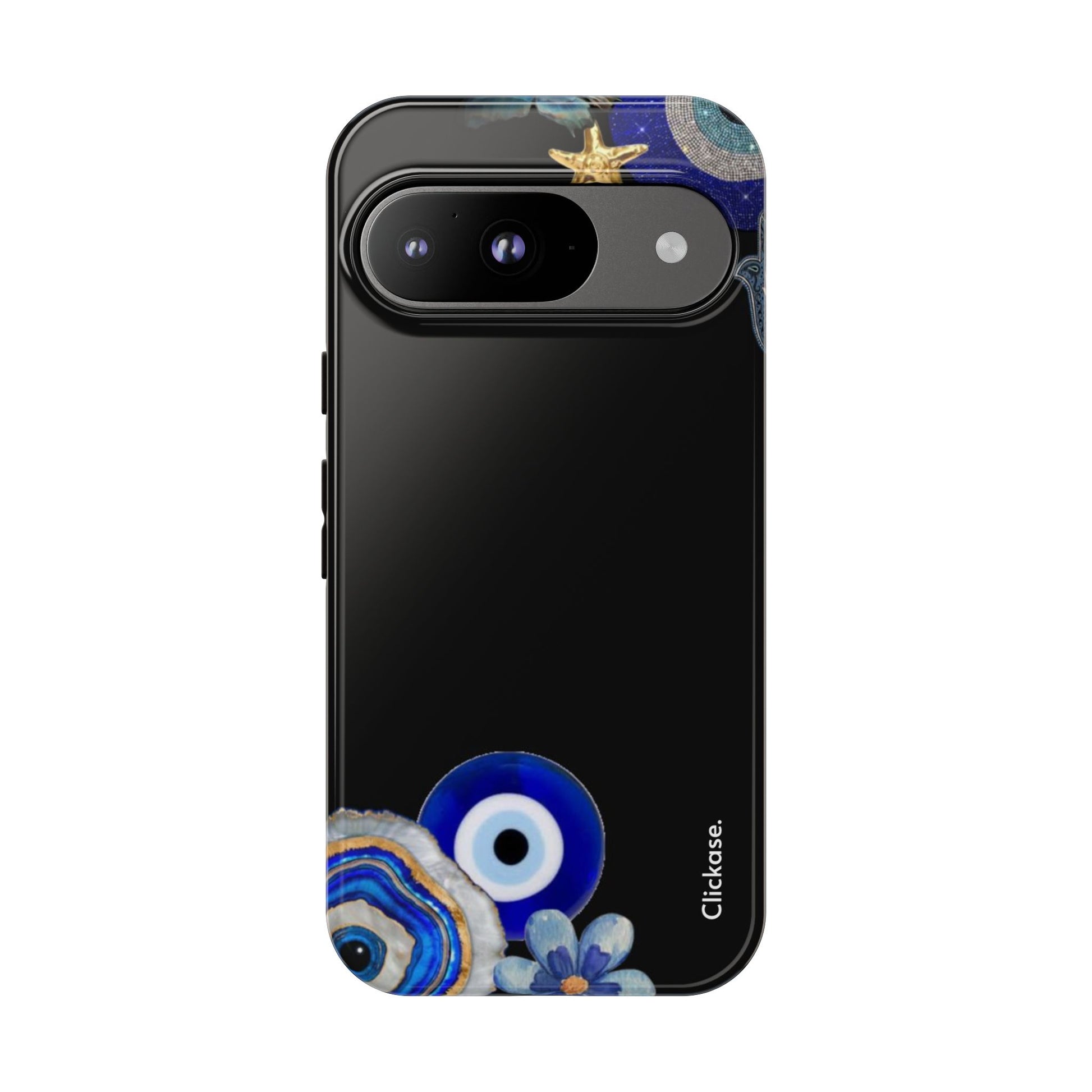 Evil Eye Protection – Blue Hamsa Charm Tough Phone Case by