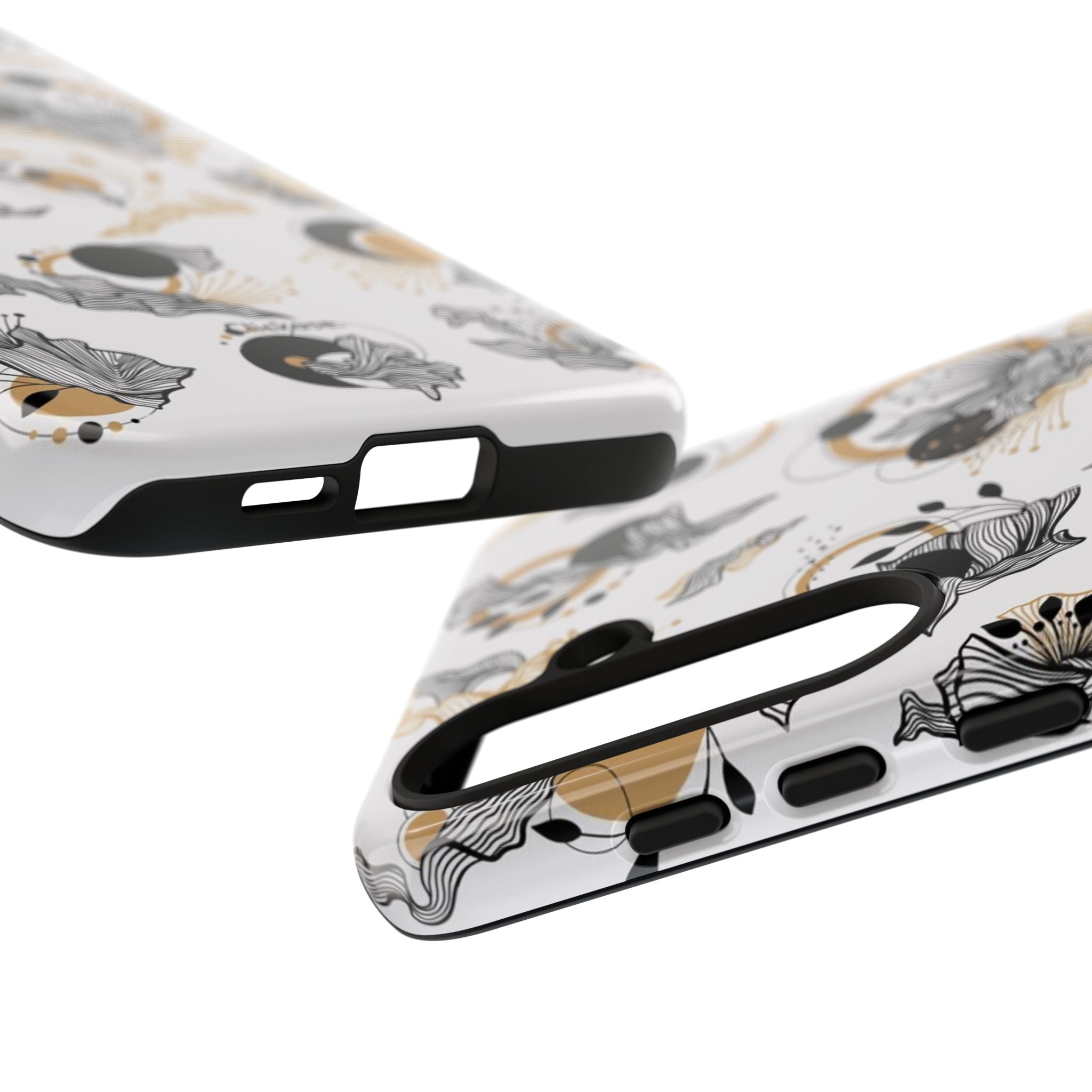 Abstract Floral Design Tough Phone Cases by