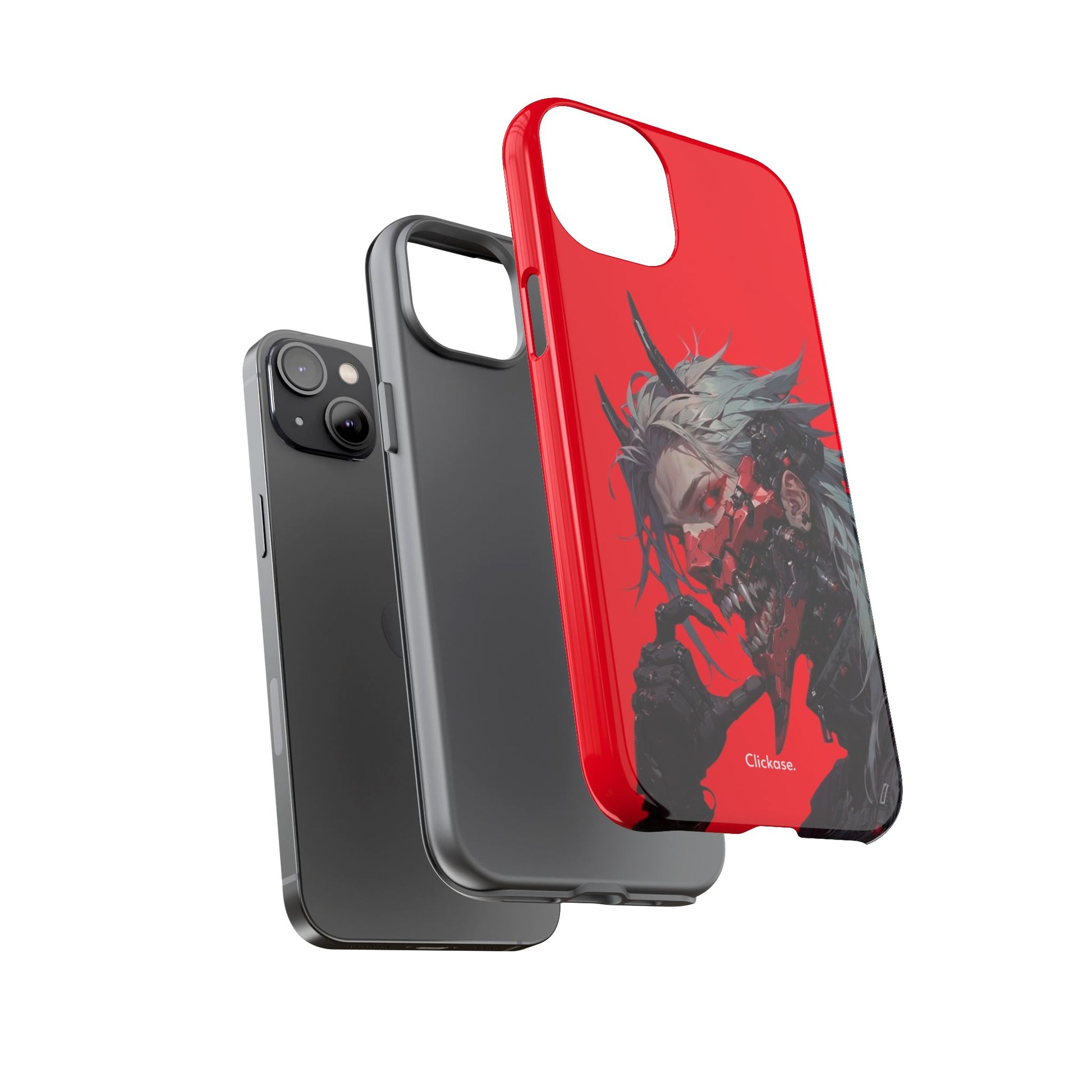 Demon Core Awakening – Futuristic Oni Cyborg Tough Phone Case by