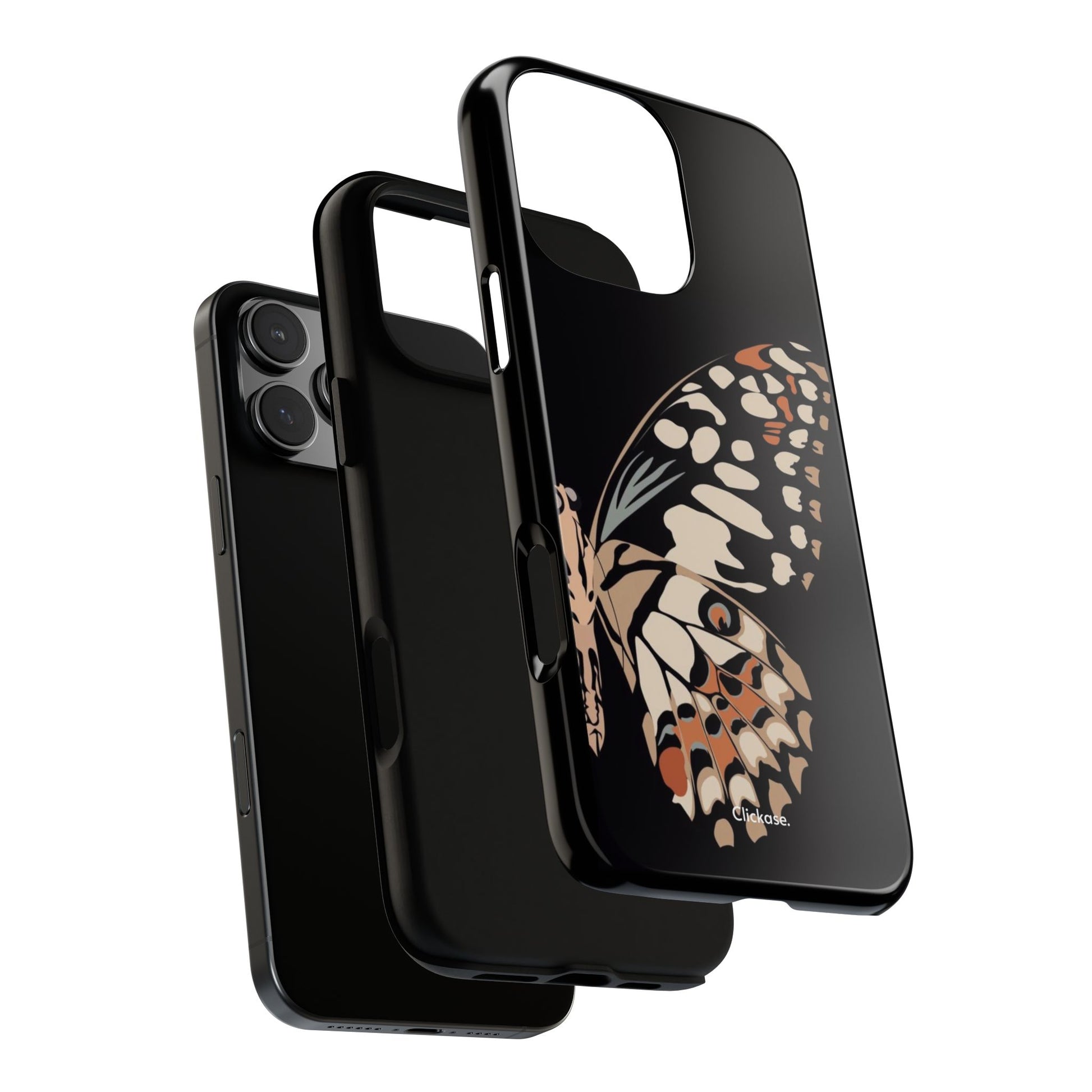 Butterfly Black Tough Phone Case by