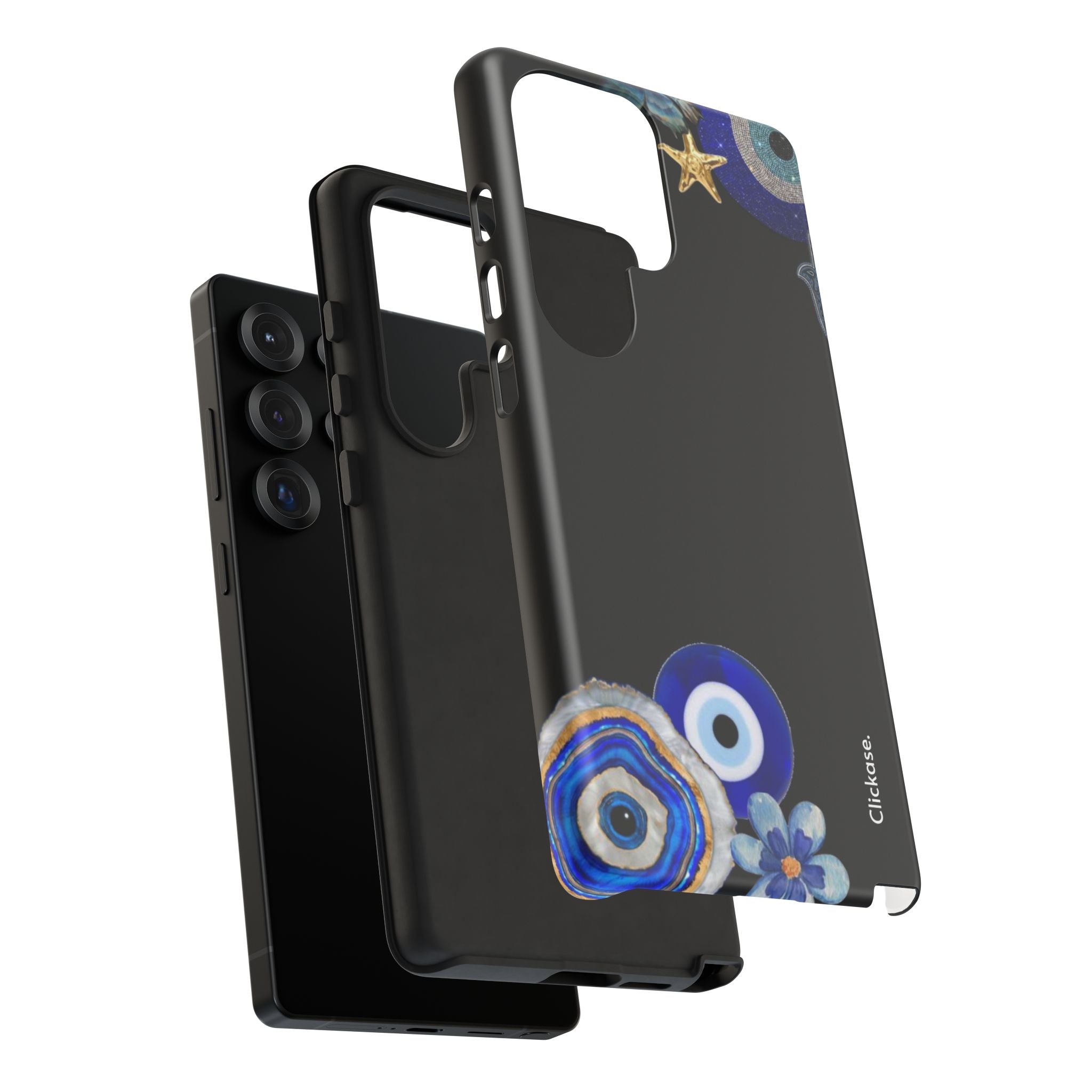 Evil Eye Protection – Blue Hamsa Charm Tough Phone Case by