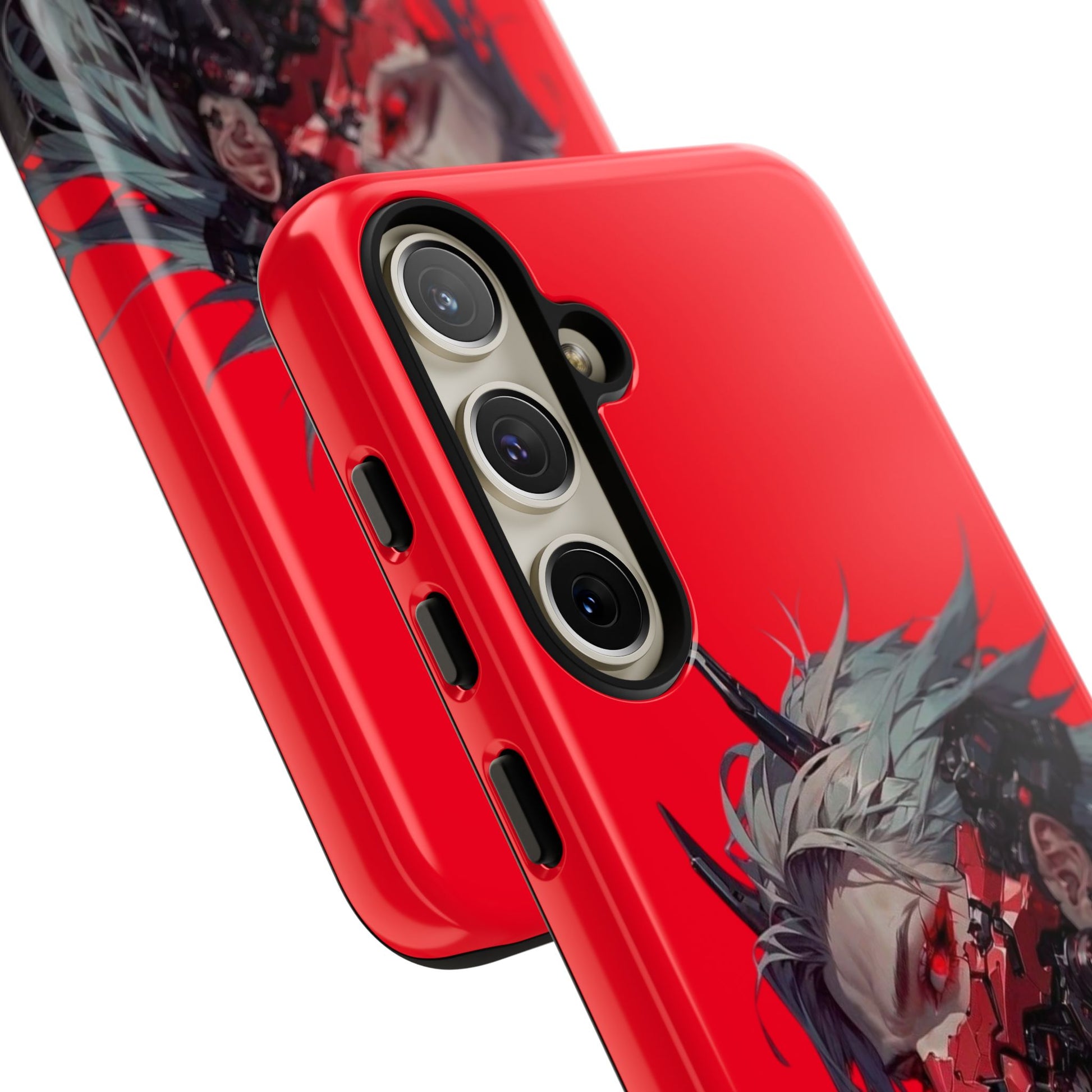 Demon Core Awakening – Futuristic Oni Cyborg Tough Phone Case by