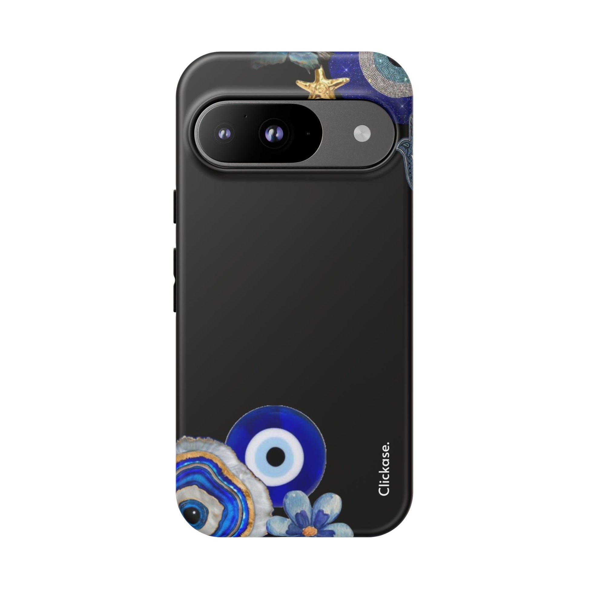 Evil Eye Protection – Blue Hamsa Charm Tough Phone Case by