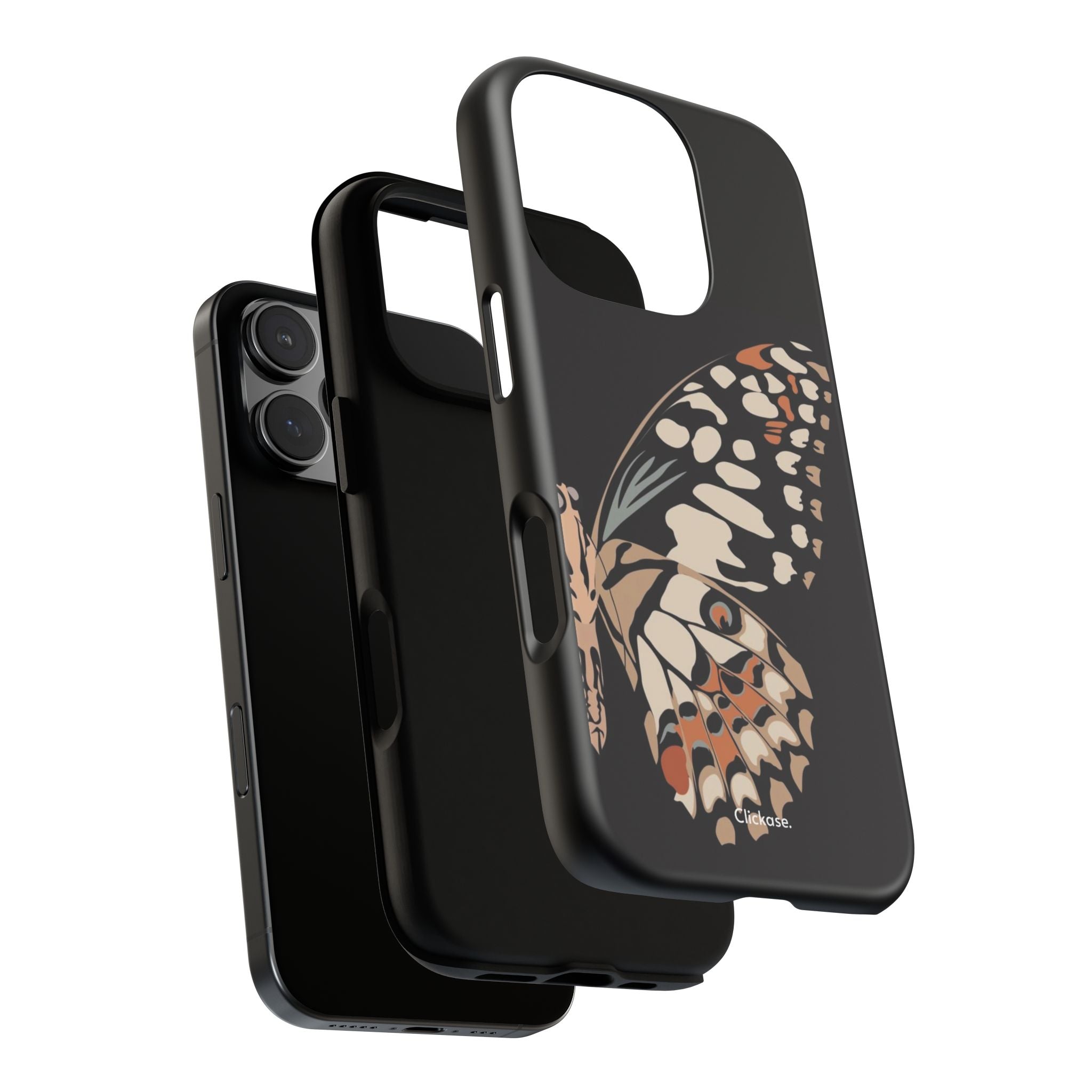 Butterfly Black Tough Phone Case by