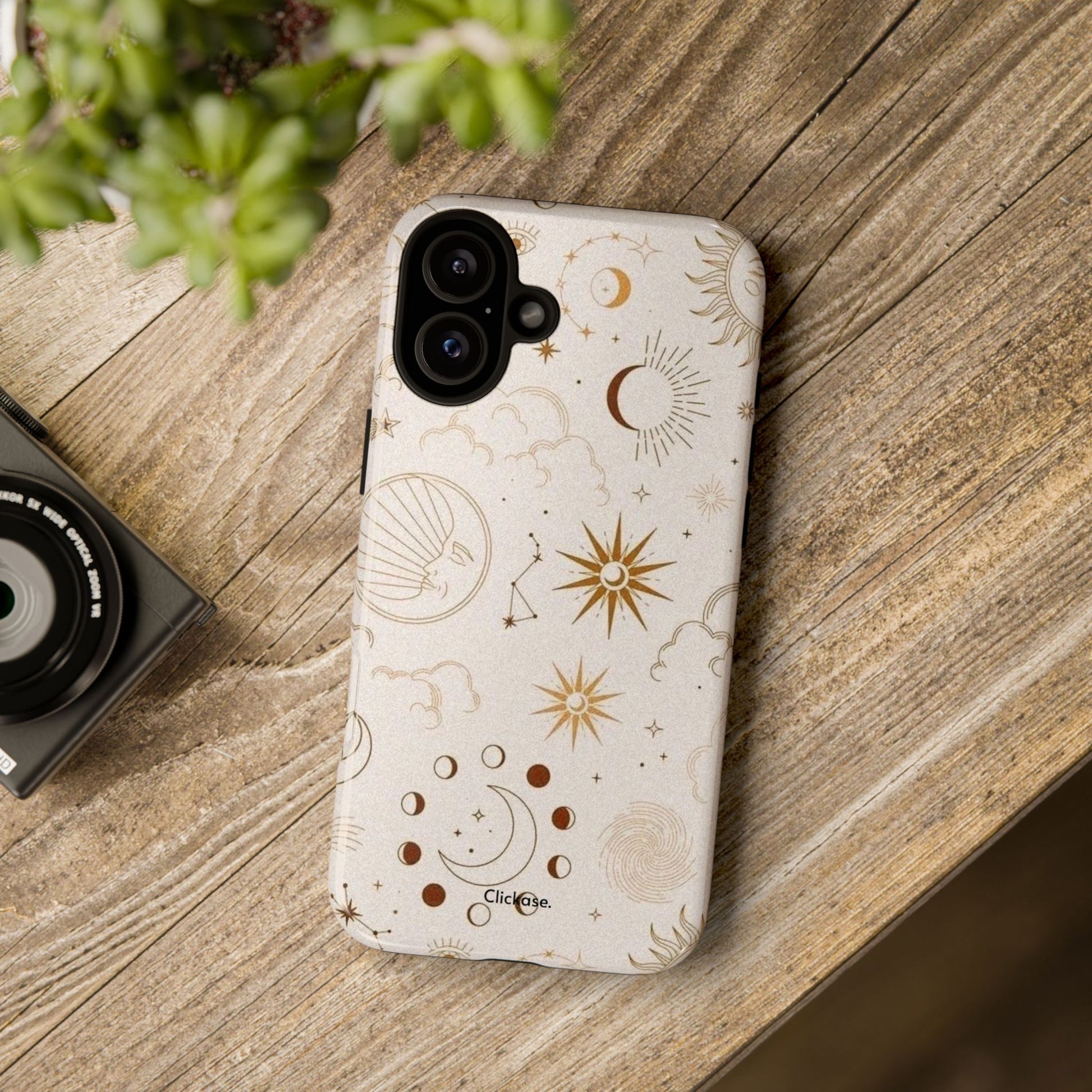 Astrology Celestial Moon and Star Pattern Tough Phone Case by