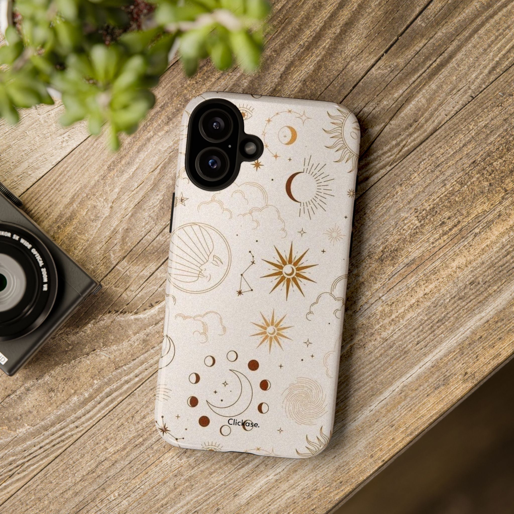 Astrology Celestial Moon and Star Pattern Tough Phone Case by