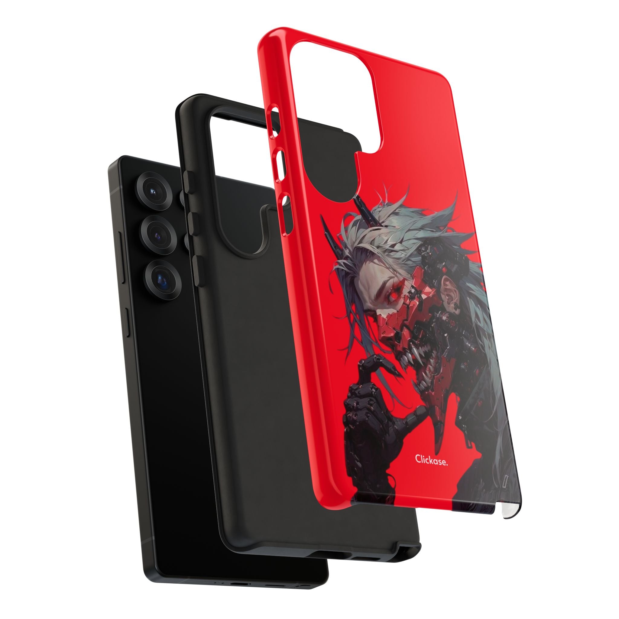 Demon Core Awakening – Futuristic Oni Cyborg Tough Phone Case by