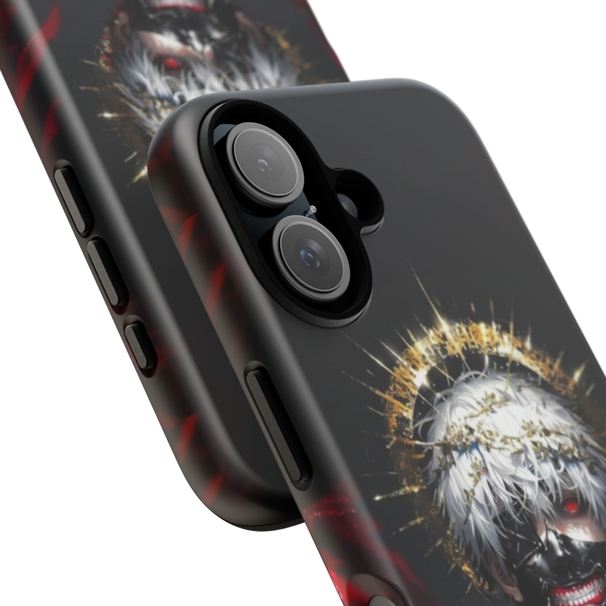 Ken Kaneki anime phone case with 3D wrap, shock-absorbing silicone, and full-color design