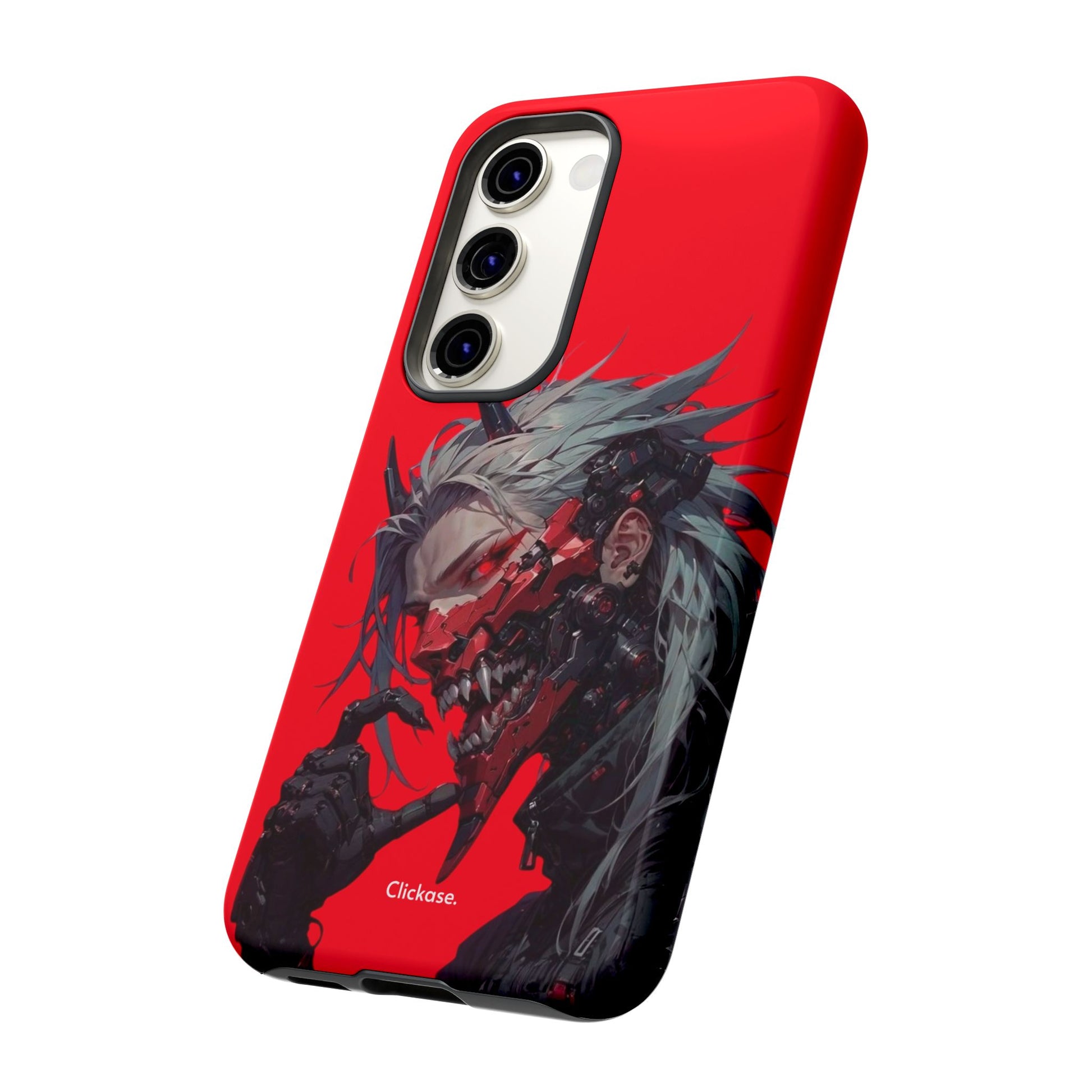 Demon Core Awakening – Futuristic Oni Cyborg Tough Phone Case by