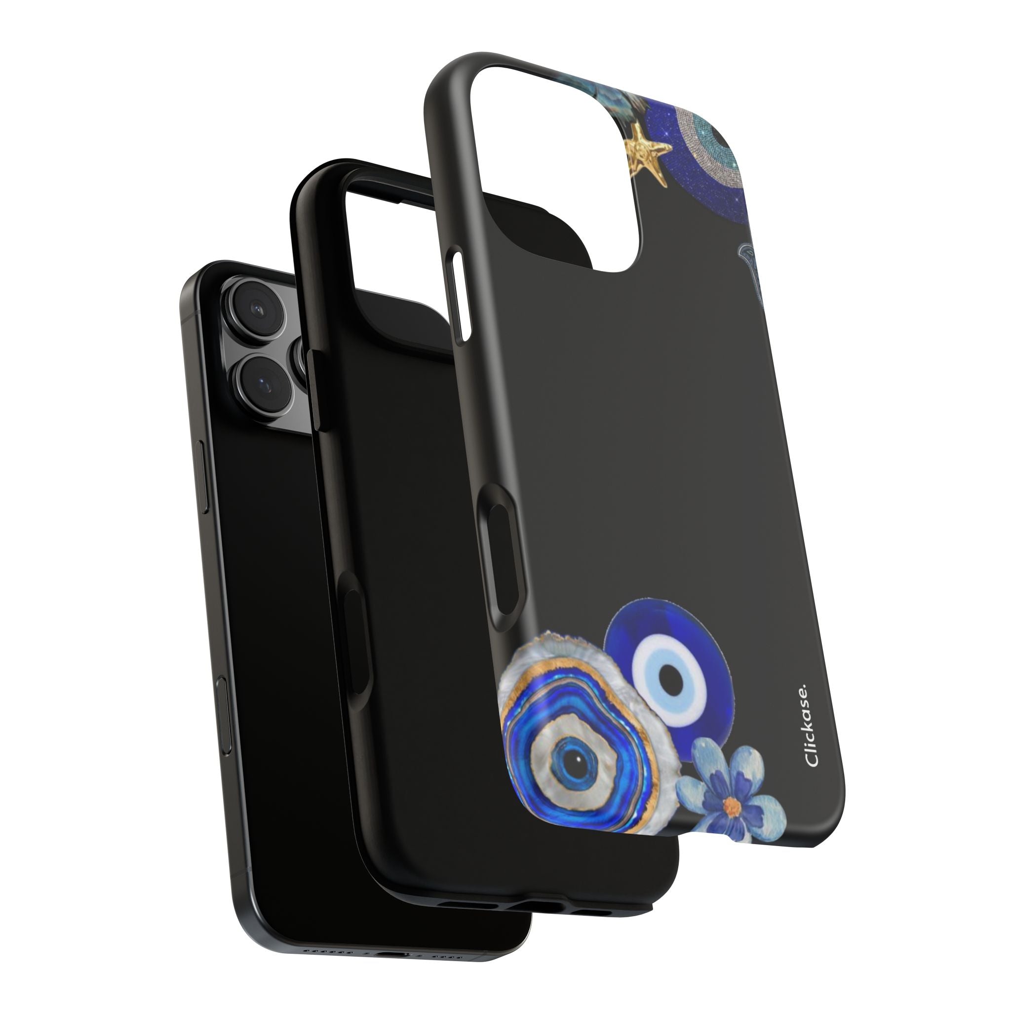 Evil Eye Protection – Blue Hamsa Charm Tough Phone Case by