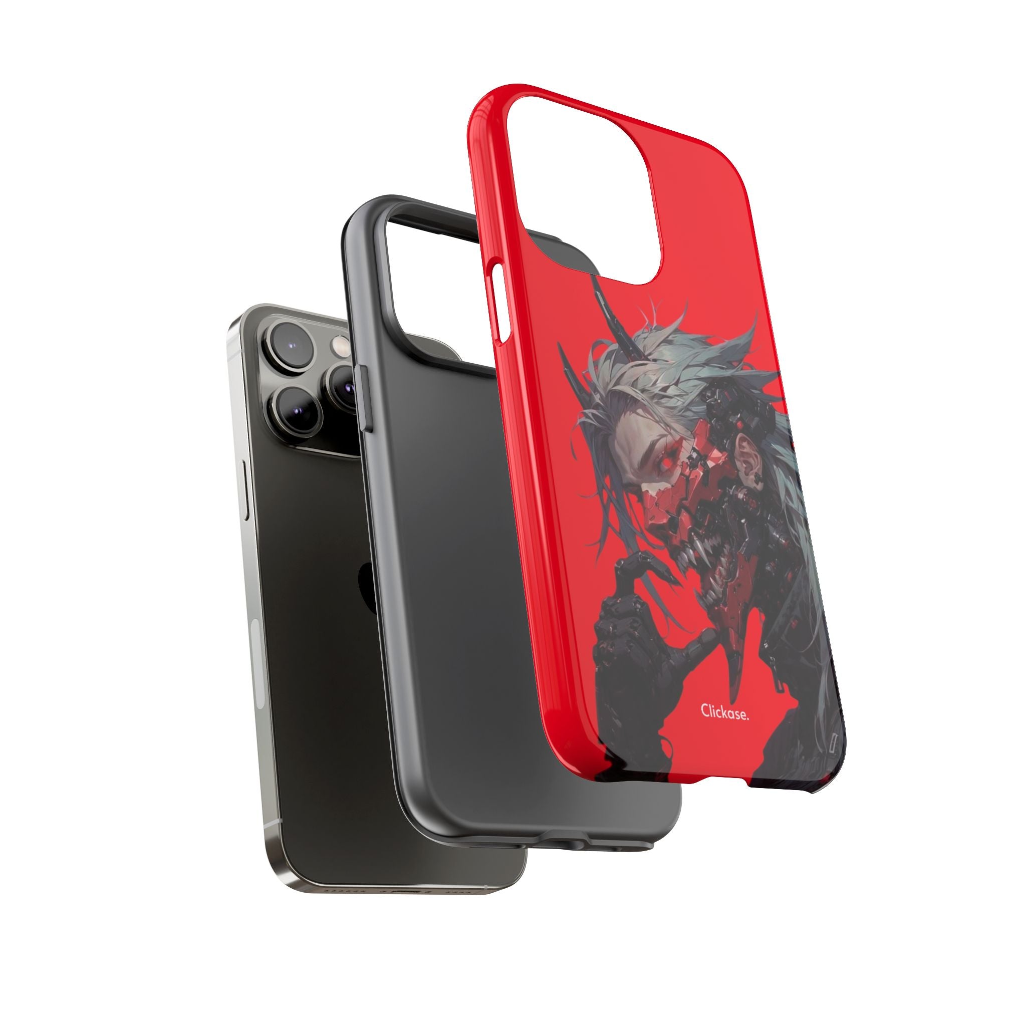 Demon Core Awakening – Futuristic Oni Cyborg Tough Phone Case by
